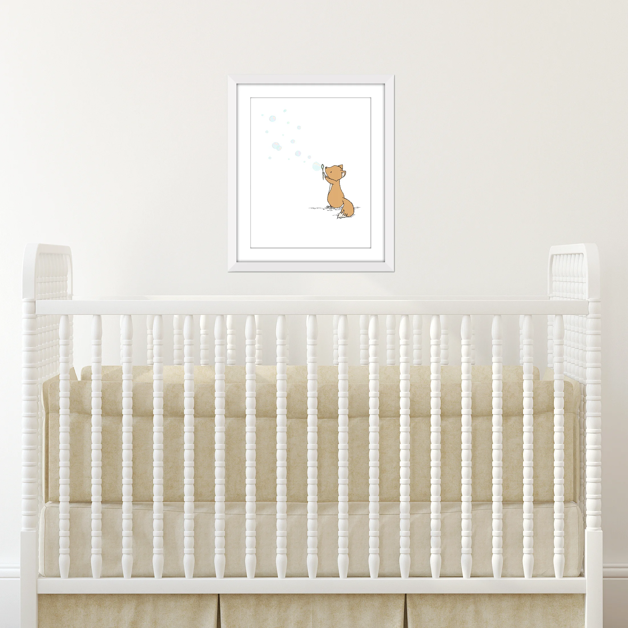 Woodland Nursery Art - Fox Bubbles - by Sweet Melody Designs