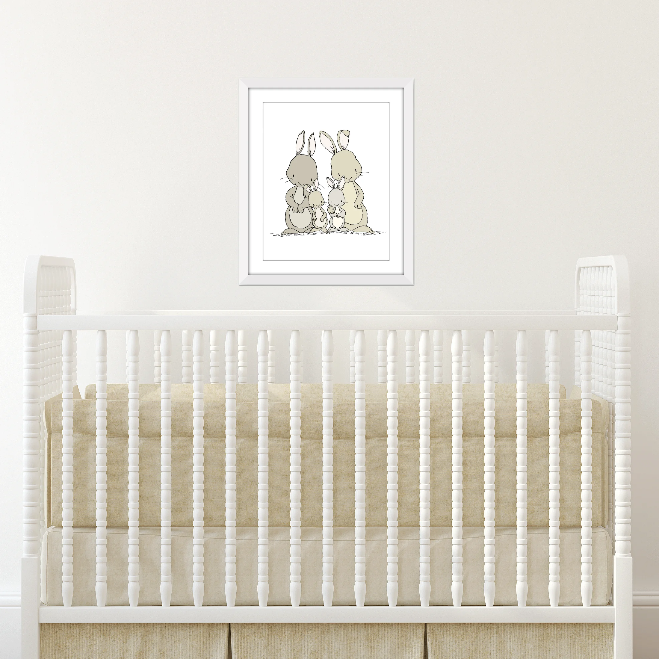 Bunny Nursery Art - Bunnies Family of Four - by Sweet Melody Designs
