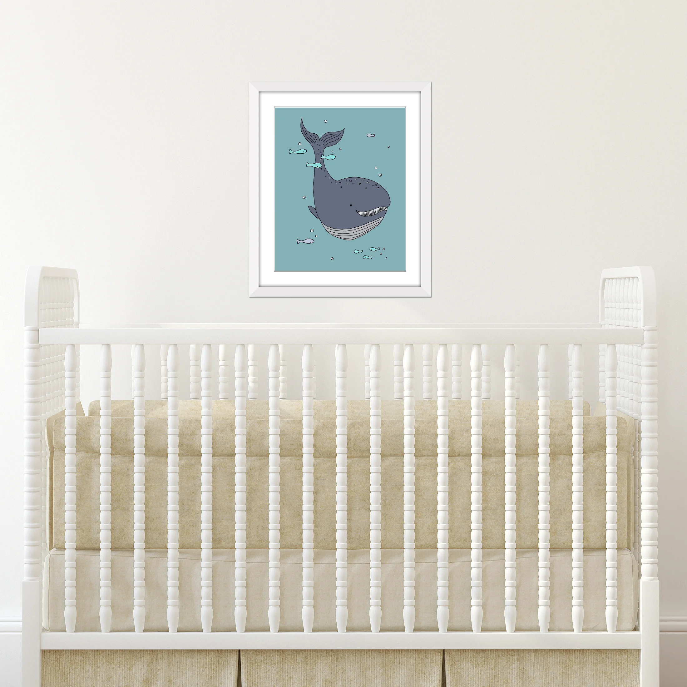 Whale Nursery Art - Blue Whale - Under the Sea Nursery Art - by Sweet Melody Designs