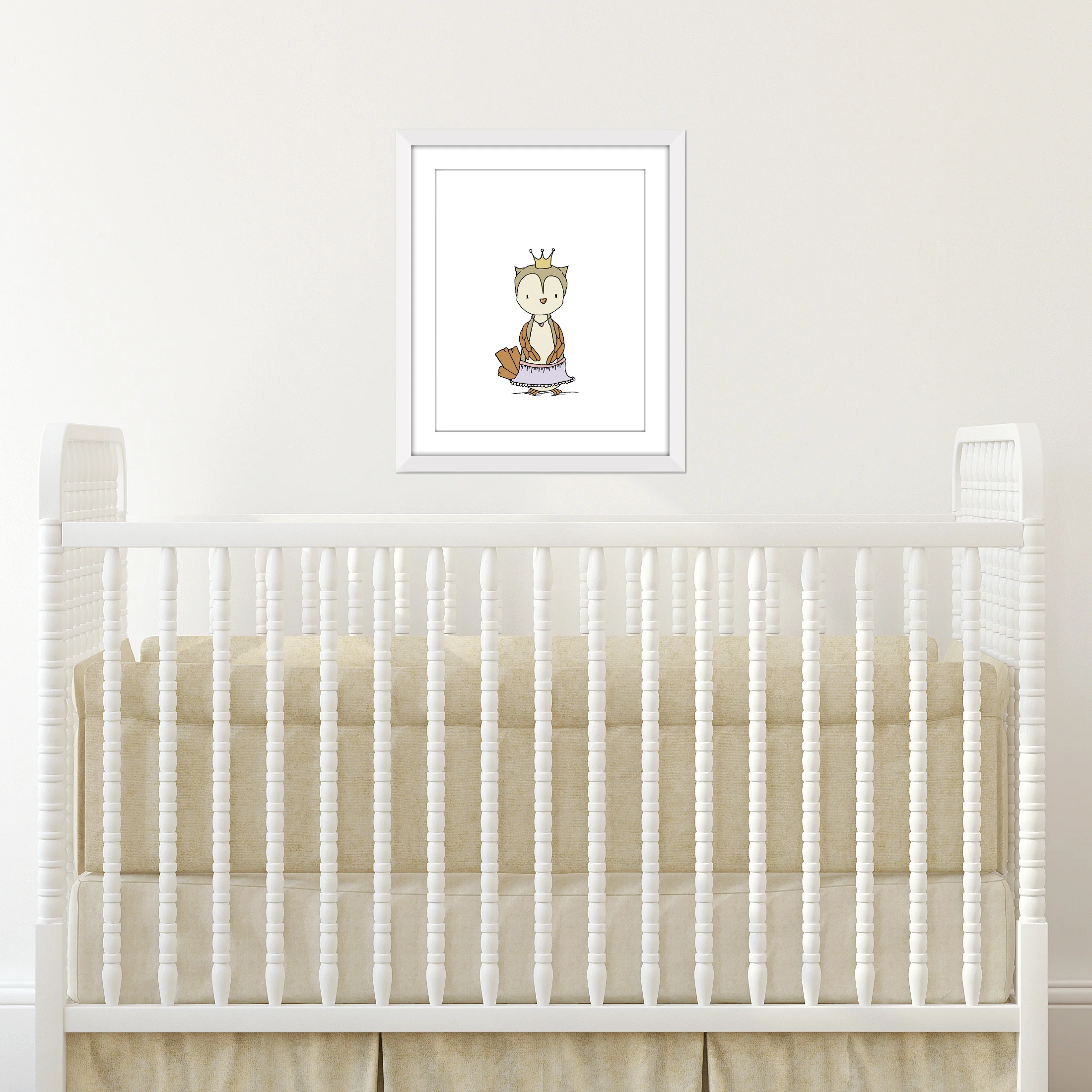 Girl Nursery Art - Princess Hootie - Owl Princess - by Sweet Melody Designs