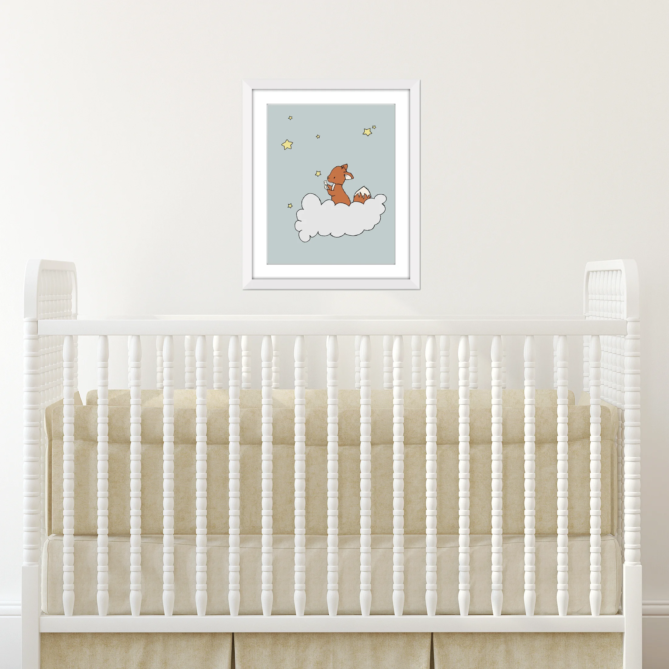 Woodland Nursery Art - Fox Star Cloud - by Sweet Melody Designs