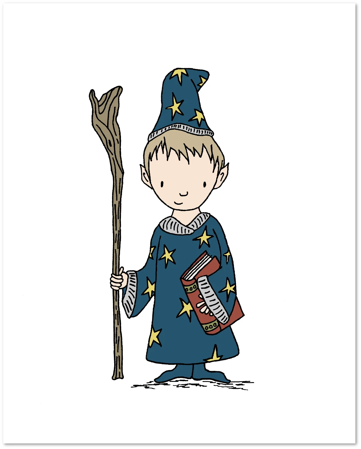 Boy Nursery Art - Little Wizard Elf - by Sweet Melody Designs