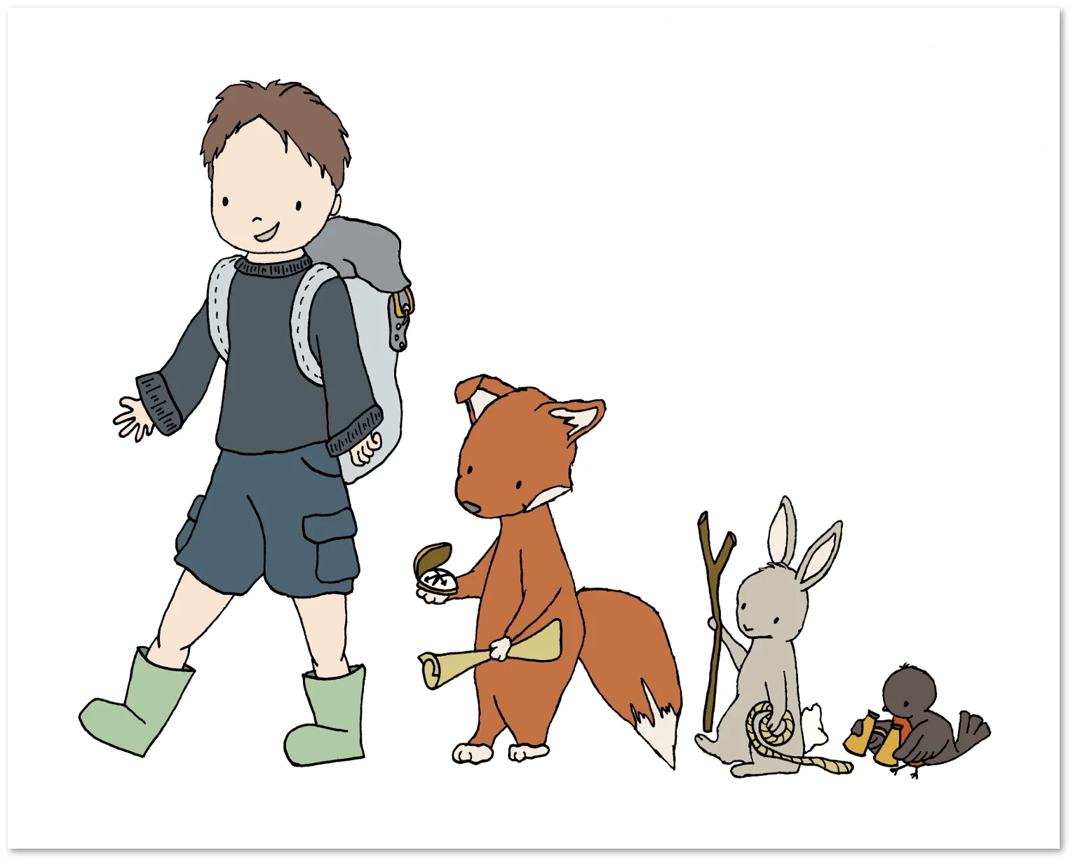 Woodland Nursery Art - We're Off On An Adventure - Boy Animal March - Sweet Melody Designs