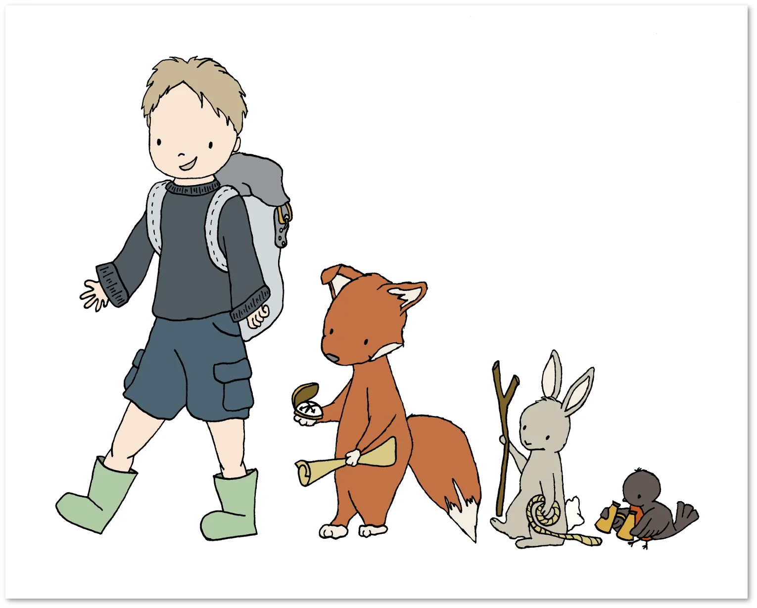 Woodland Nursery Art - We're Off On An Adventure - Boy Animal March - Sweet Melody Designs