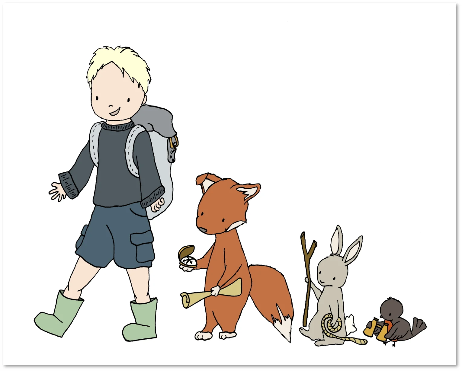 Woodland Nursery Art - We're Off On An Adventure - Boy Animal March - Sweet Melody Designs