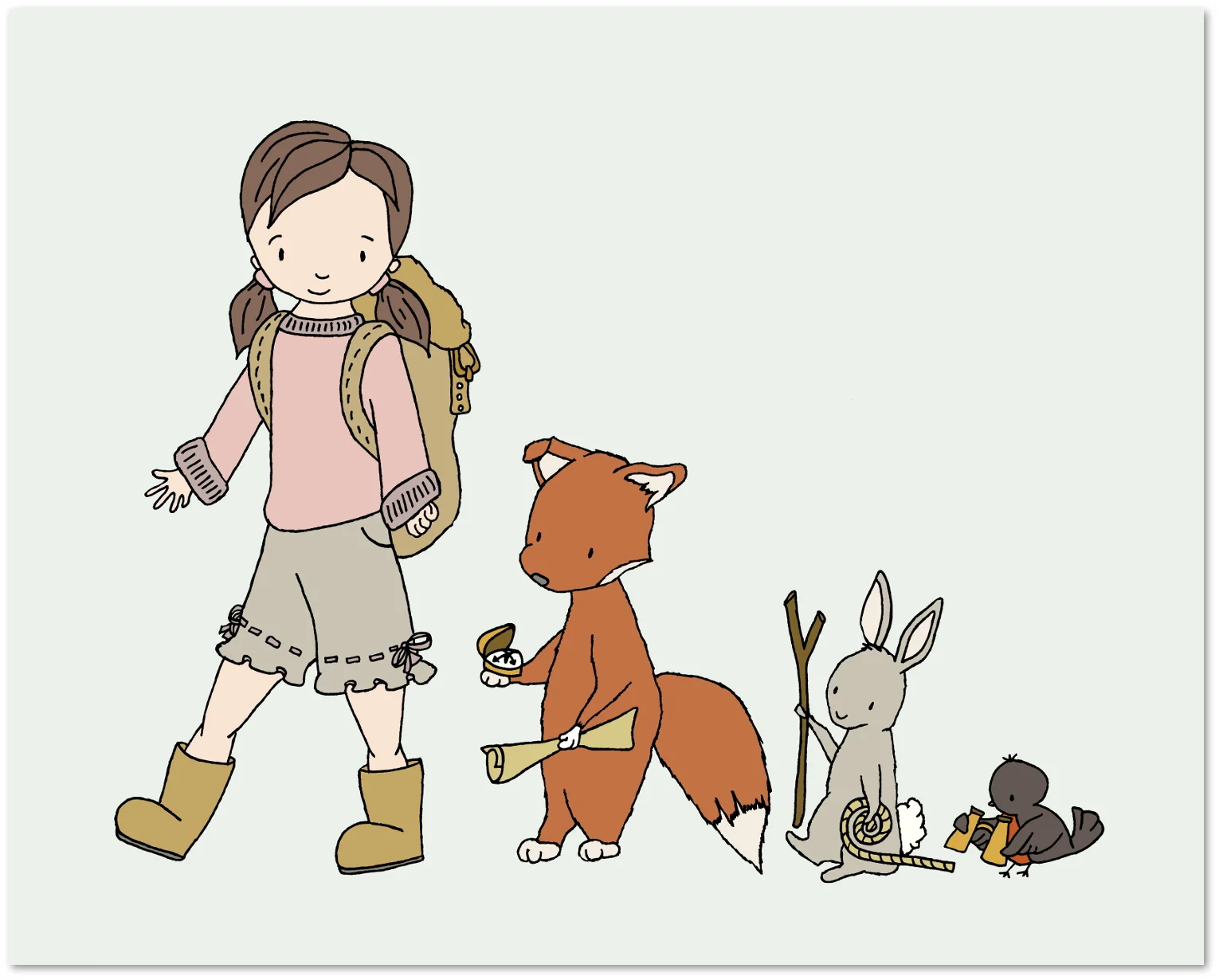 Woodland Nursery Art - We're Off On An Adventure - Girl Animal March - Girl Nursery Art - Sweet Melody Designs