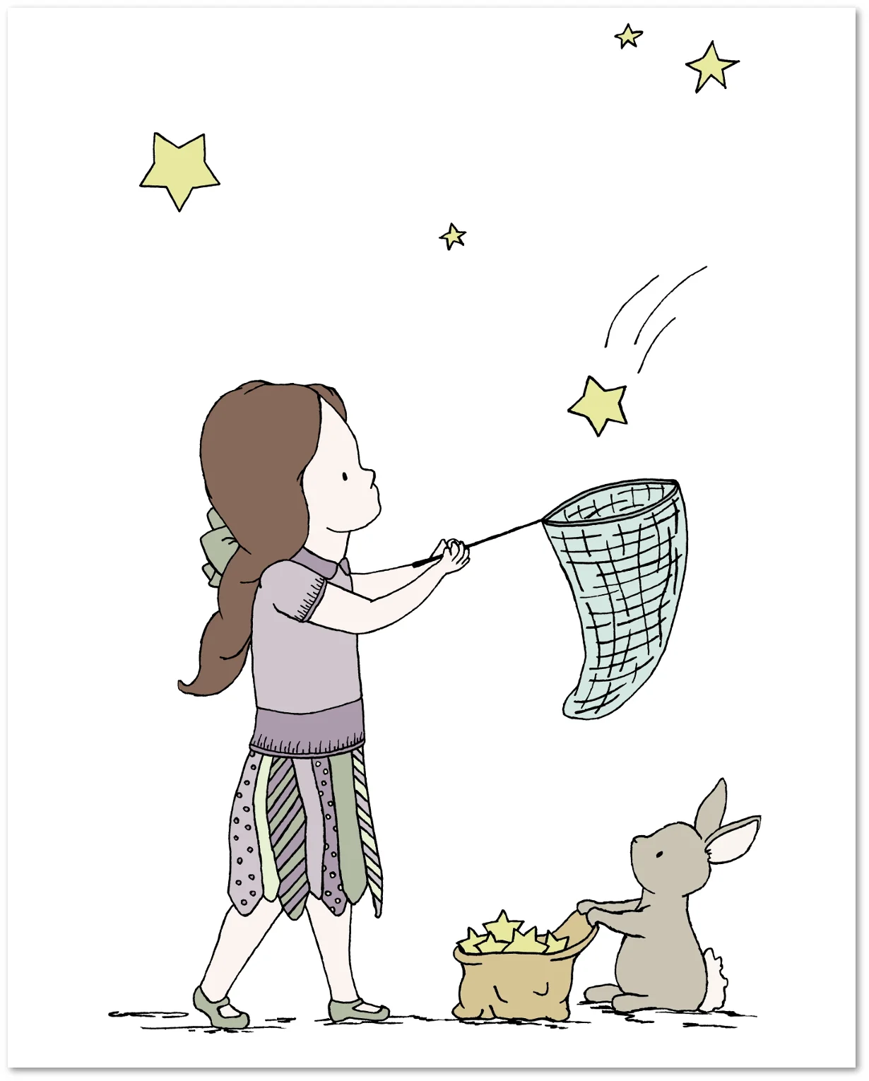 Girl Nursery Art - Girl Star Catcher - by Sweet Melody Designs