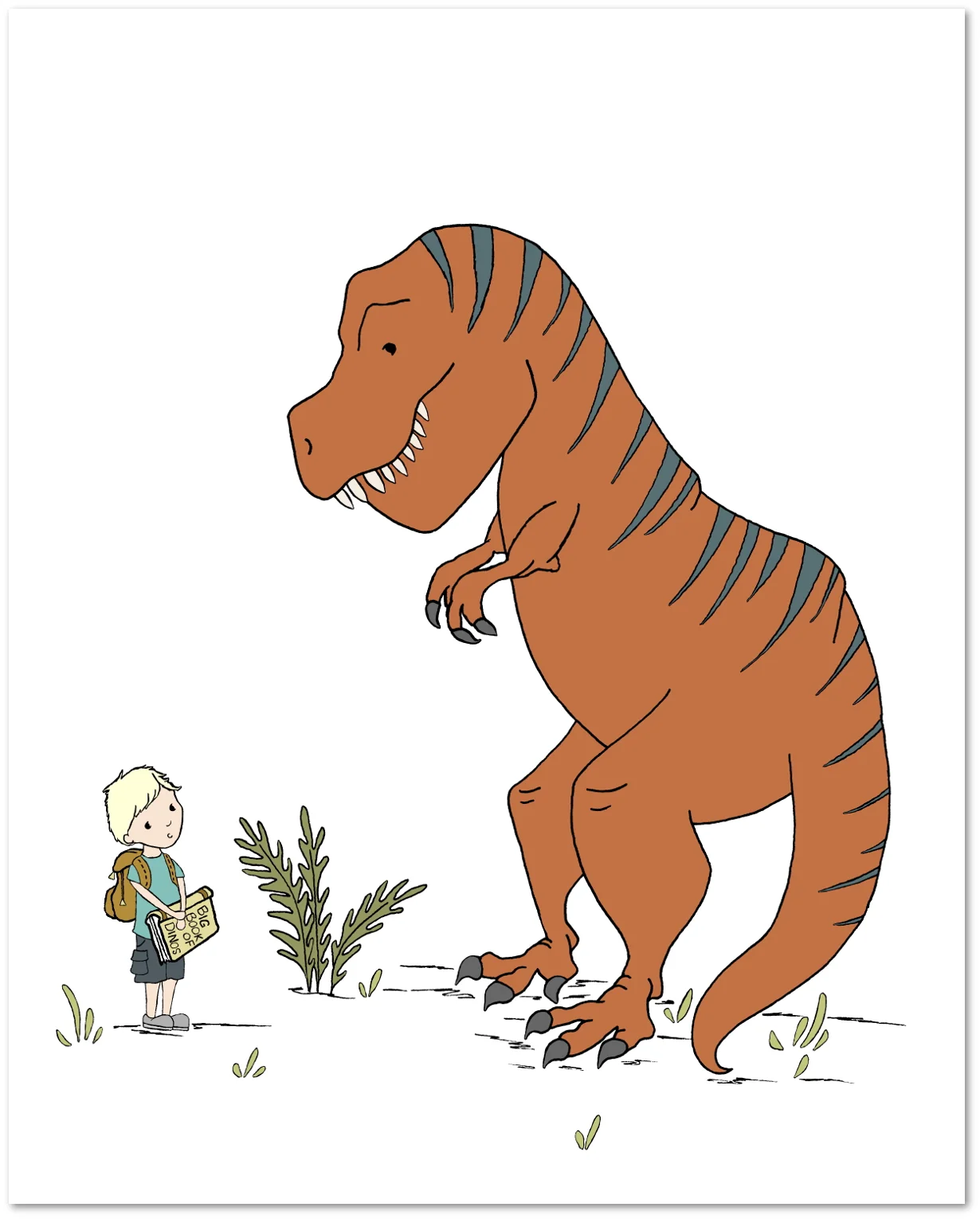 Boy Nursery Art - Boy Meets T Rex