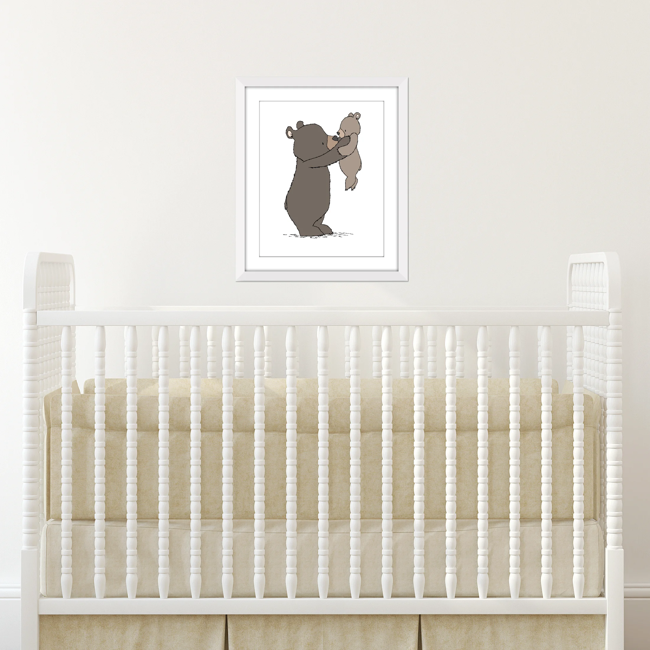 Woodland Nursery Art - Safe In My Arms - Mama and Baby Bear