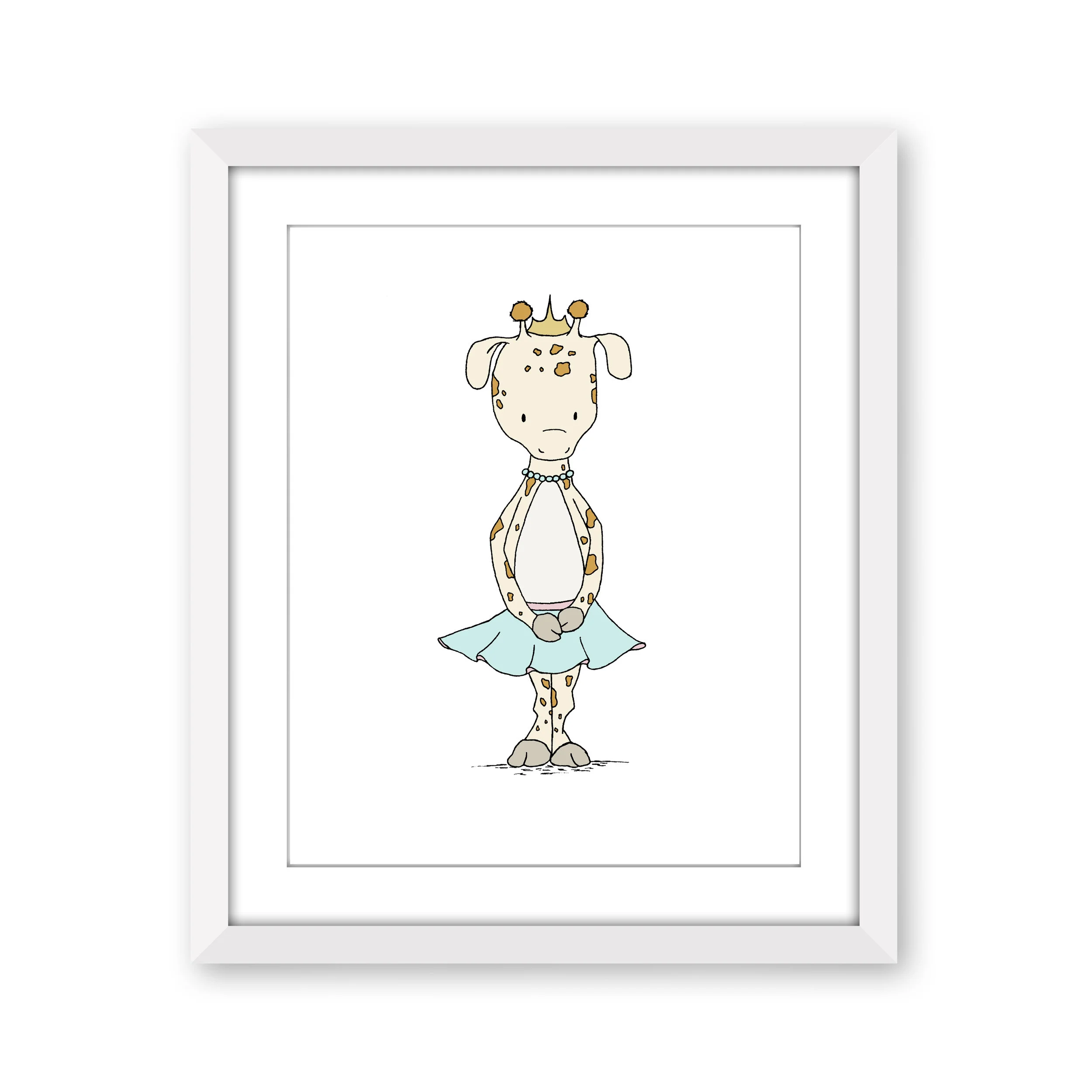 Girl Nursery Art - Giraffe Princess - Safari Princess Collection