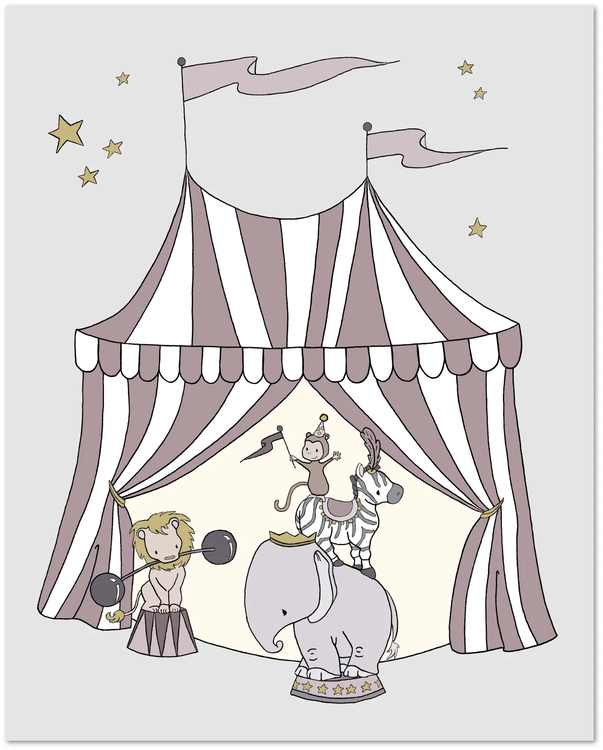 Circus Nursery Art -- Under the Big Top -- Circus Tent -- By Sweet Melody Designs