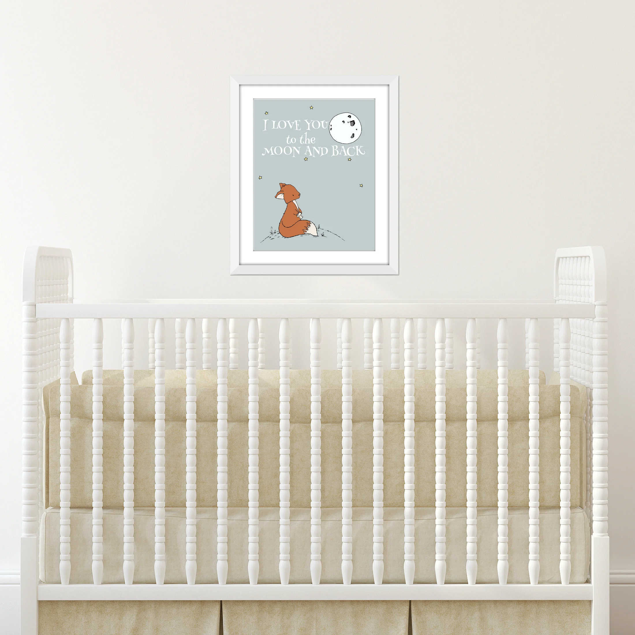 Fox Nursery Art - I Love You to the Moon and Back -- by Sweet Melody Designs