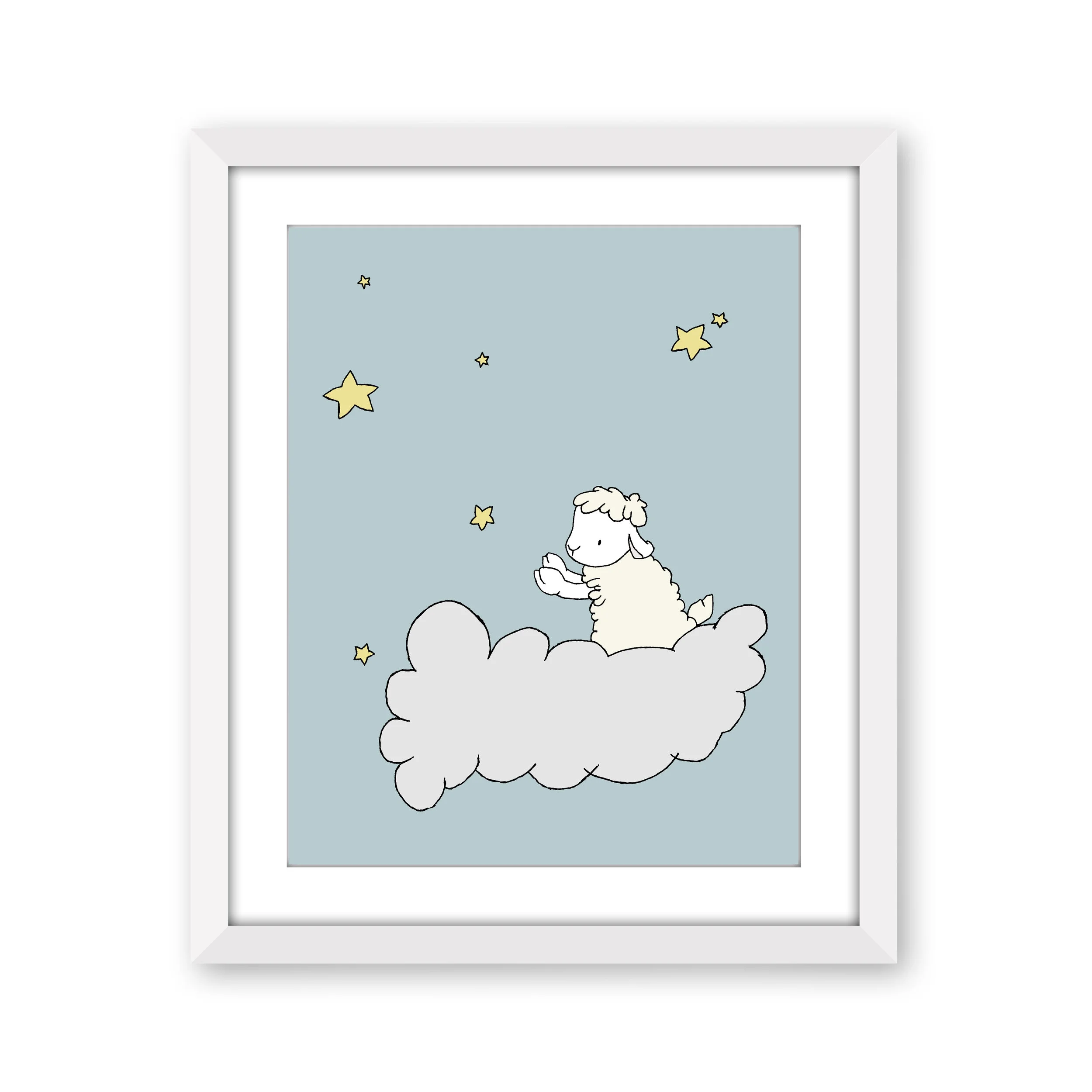 Lamb Nursery Art - Lamb Star Cloud - by Sweet Melody Designs