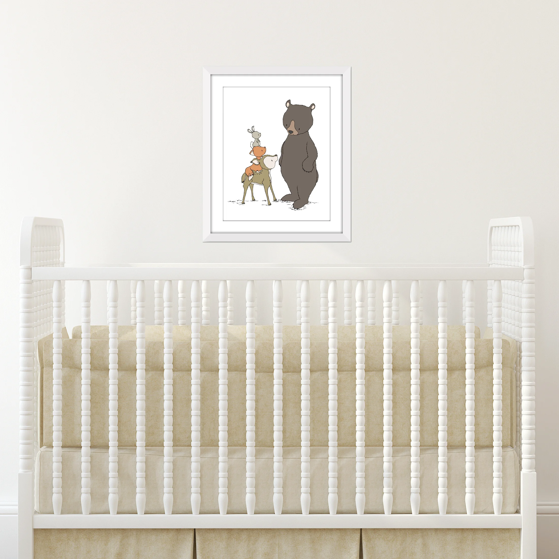 Woodland Nursery Art - Beary Nice To Meet You - Bear Nursery Art - by Sweet Melody Designs