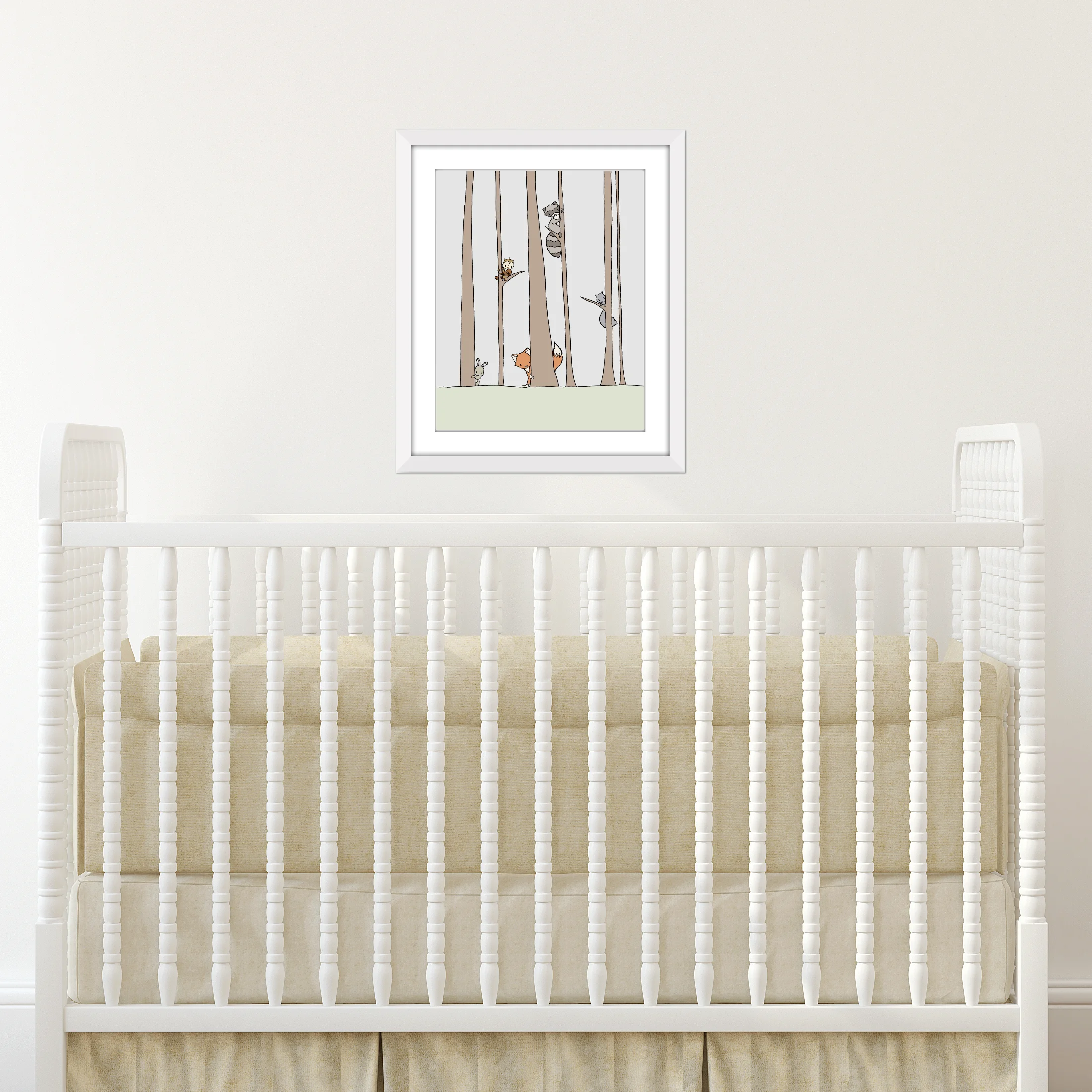 Woodland Nursery Art - Peek A Boo - by Sweet Melody Designs
