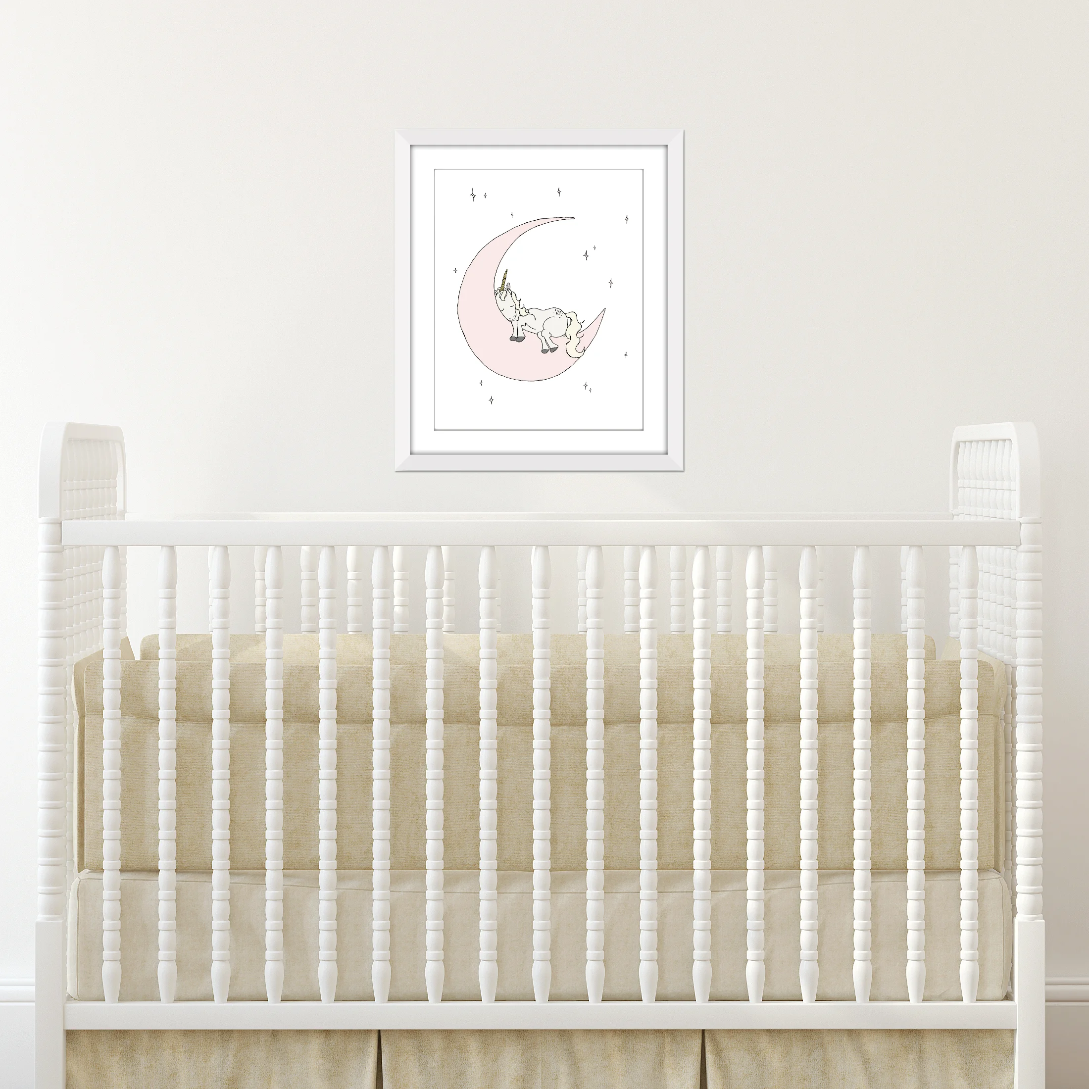 Unicorn Nursery Art - Unicorn Moon Dream