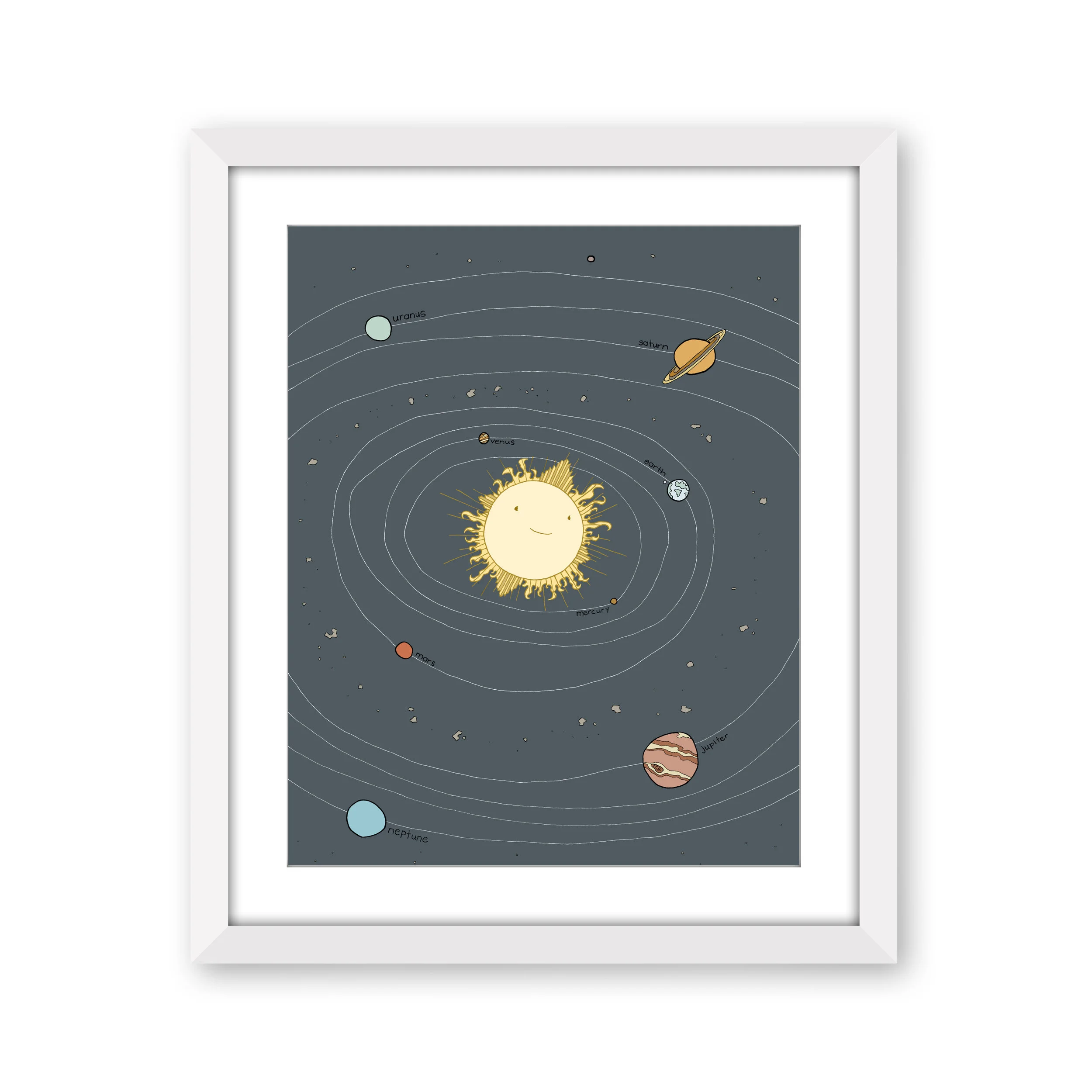 Solar System Nursery Art Print, Outer Space -- by Sweet Melody Designs