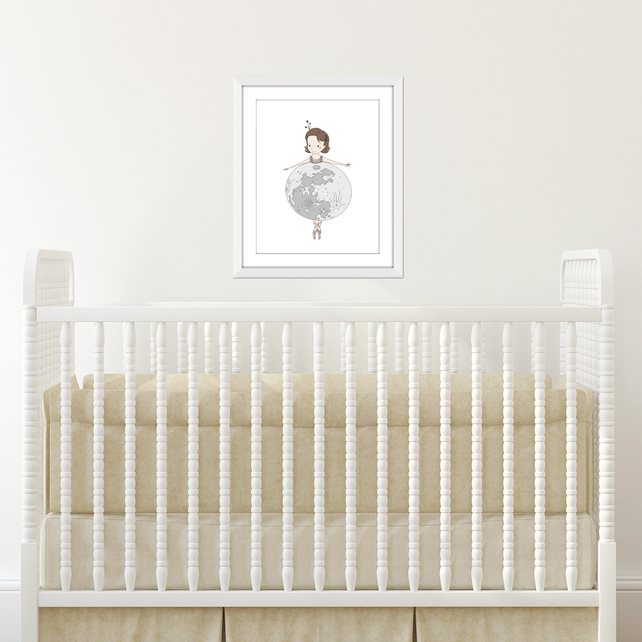 Children Art - Moon Ballet - Girls Room Wall Decor - By Sweet Melody Designs
