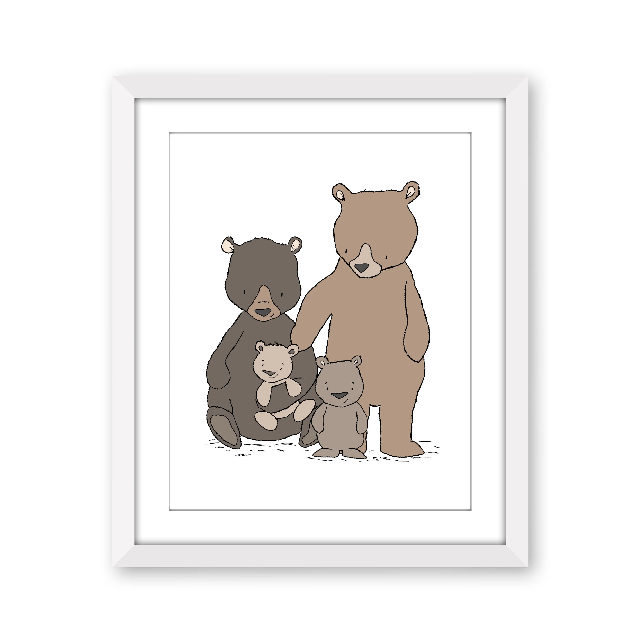 Woodland Nursery Art - Bear Family of Four - by Sweet Melody Designs