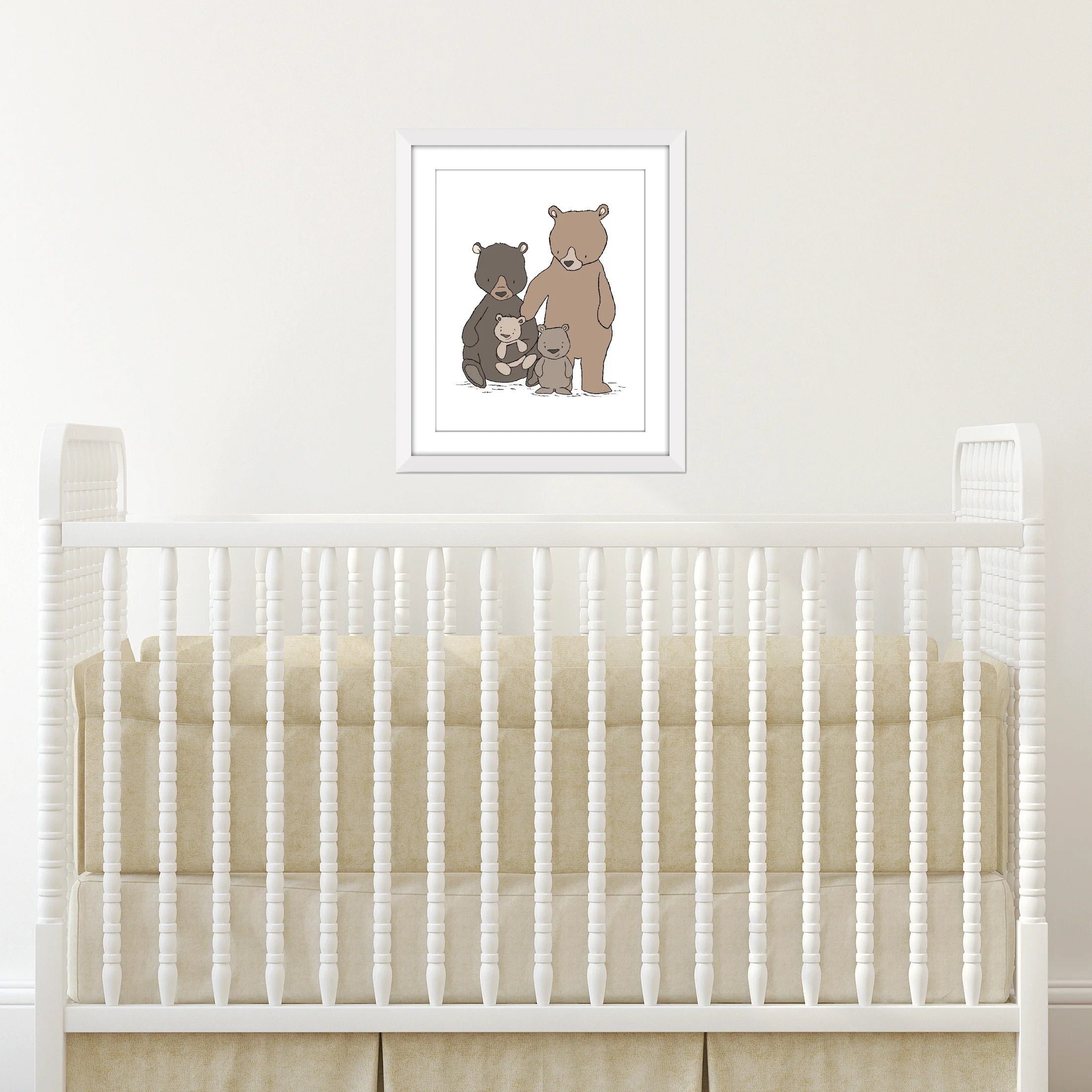 Woodland Nursery Art - Bear Family of Four - by Sweet Melody Designs