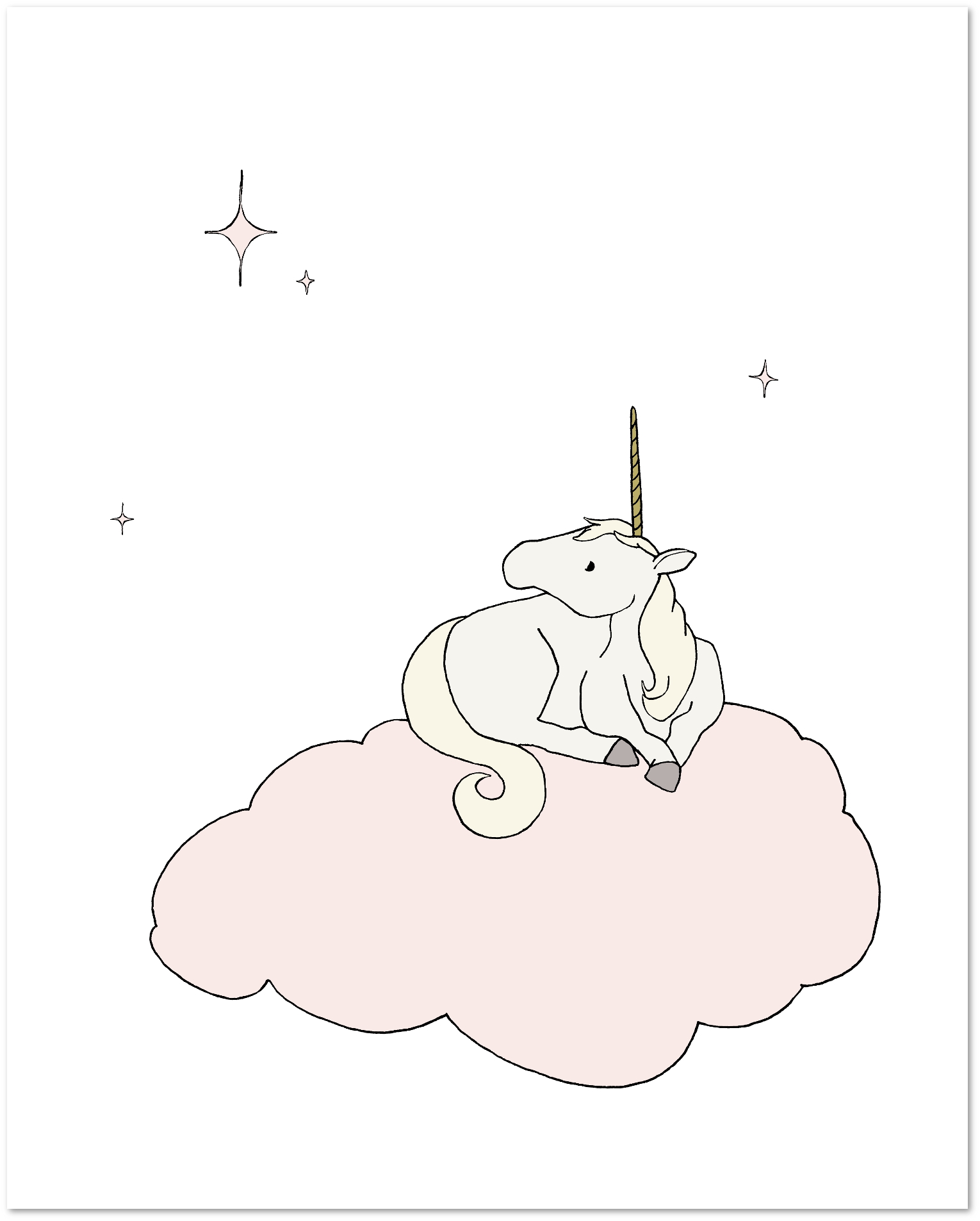 Unicorn Nursery Art - Unicorn Star Cloud - by Sweet Melody Designs
