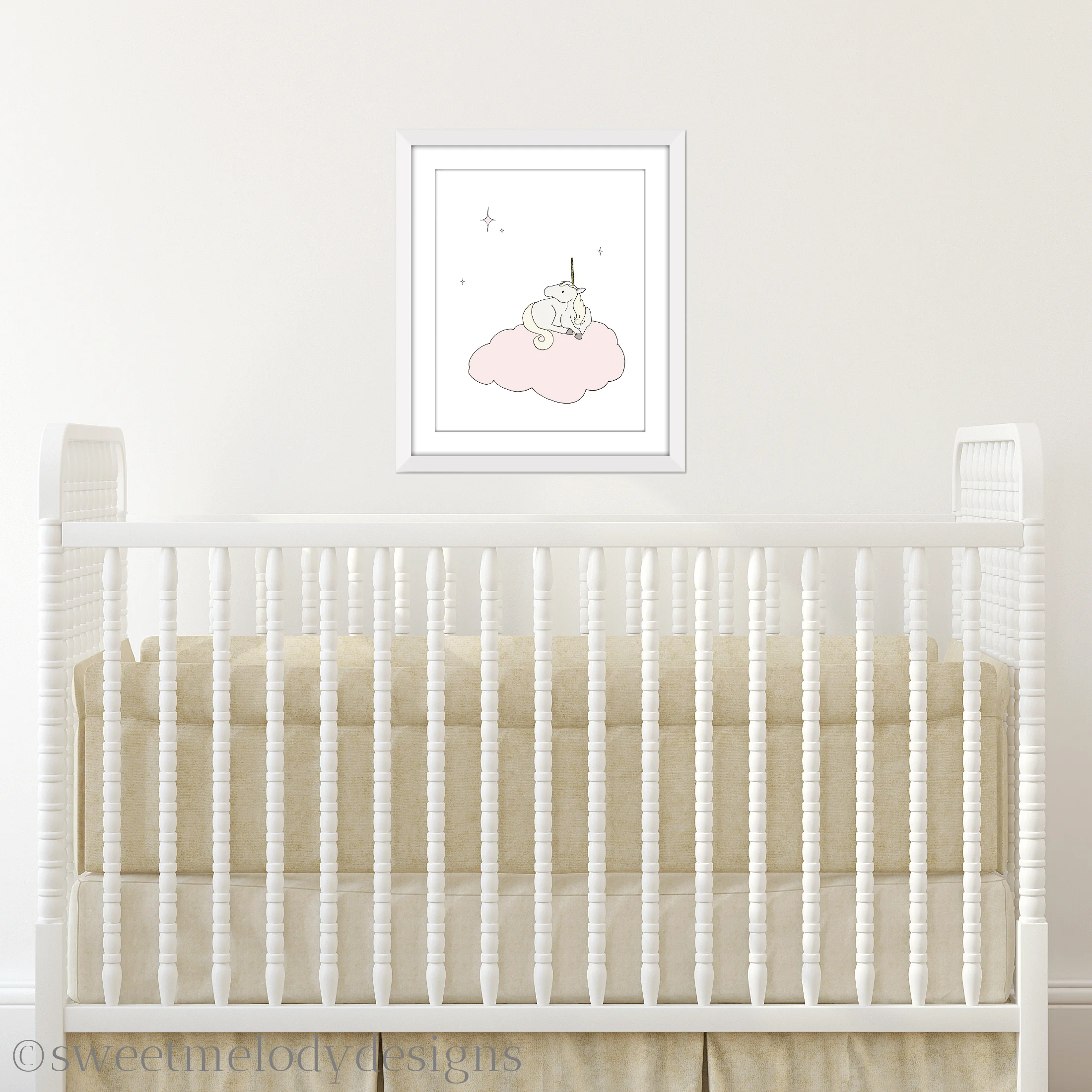 Unicorn Nursery Art - Unicorn Star Cloud - by Sweet Melody Designs