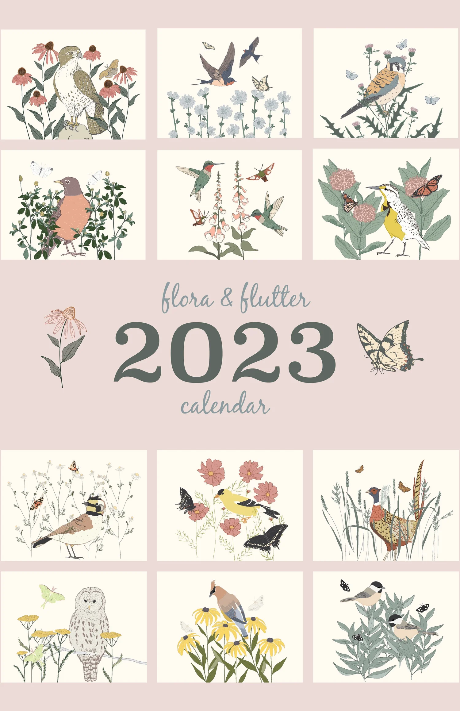 2023 Printable Calendar - Flora & Flutter — Sweet Melody Designs