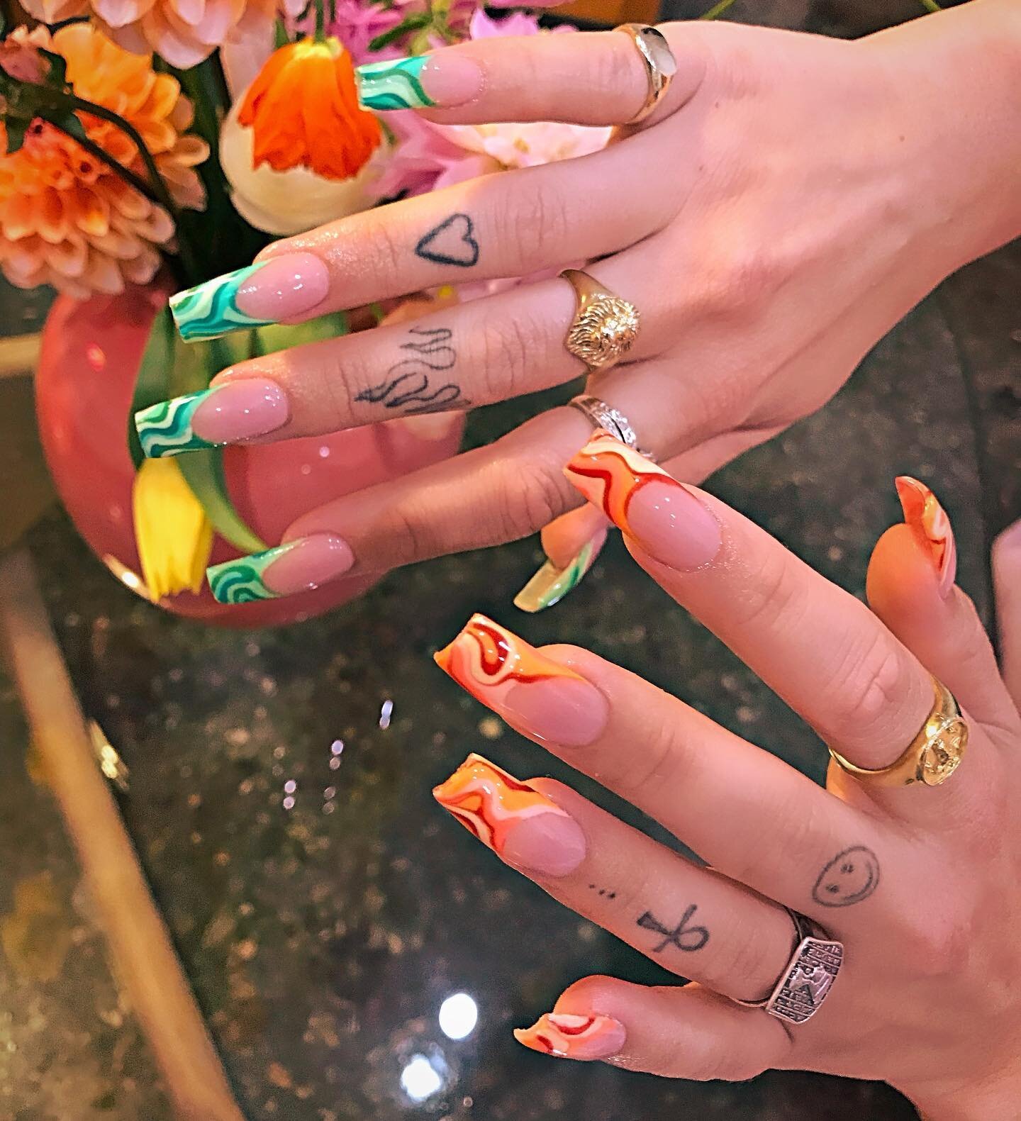 Groovy baby 🧡💚

Set of superior x by Nicole 🌸

For bookings text 0432 720 425 〰️

#adoredollsparlour #getnailedright