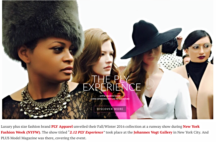 The PLY Experience in Plus Model Mag