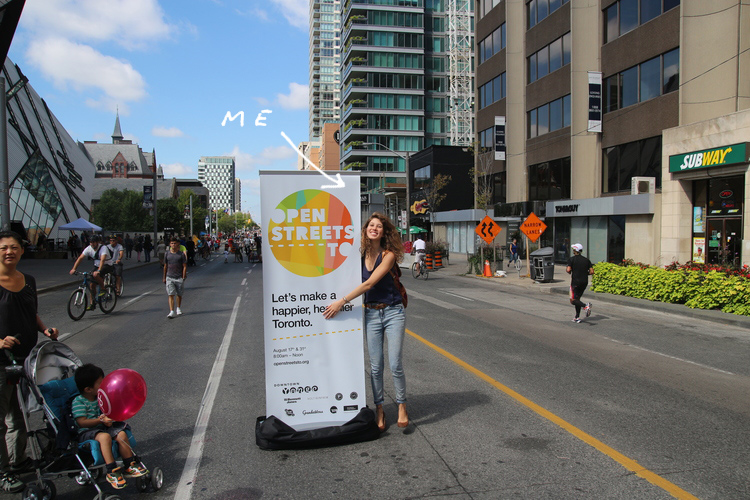 The logo at the first ever Open Streets TO event, at Bloor and University