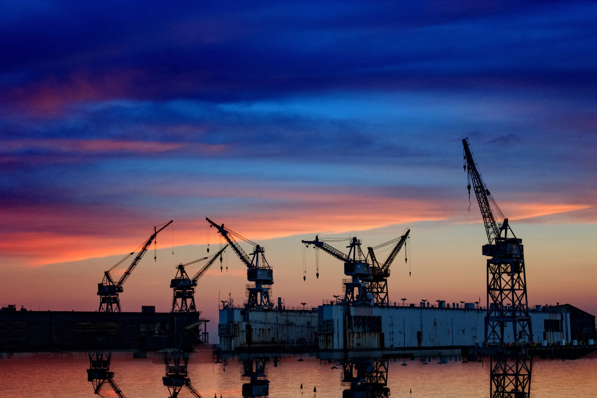 Sunset Cranes in Dogpatch, San Francisco