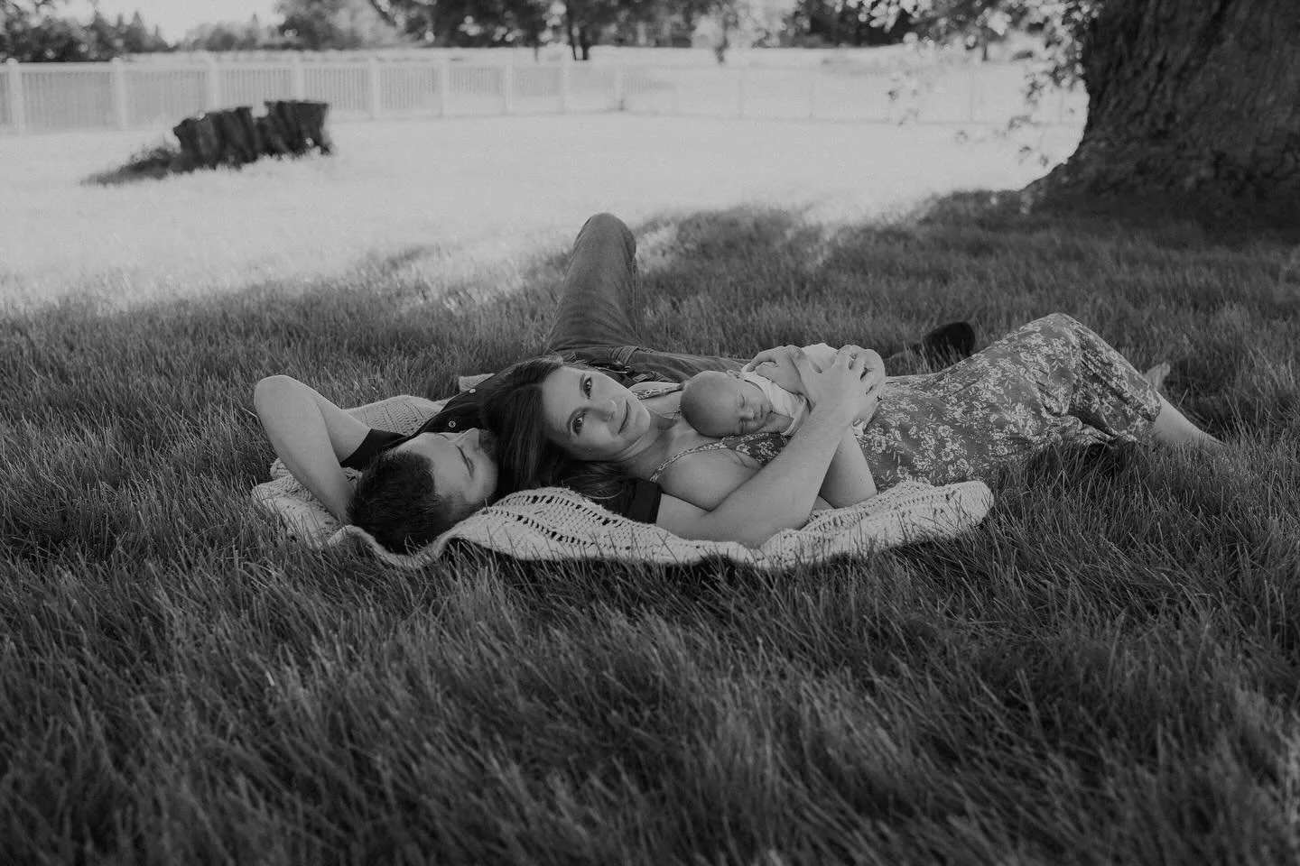 In their backyard, with their boy. ✨