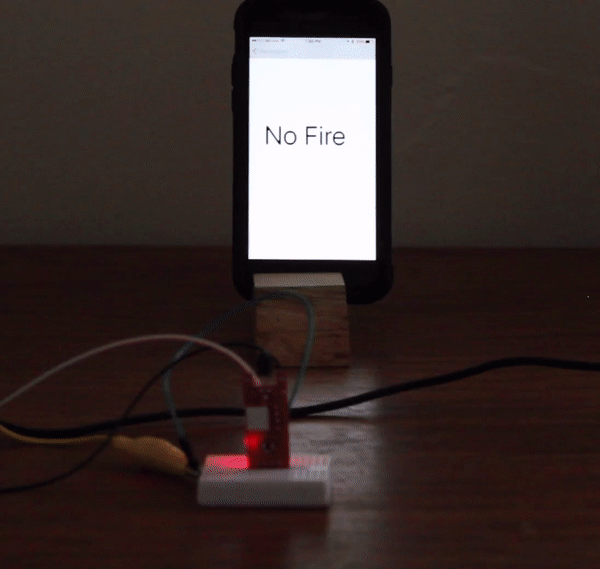 Sending the results of a flame detector over Bluetooth to an iOS app