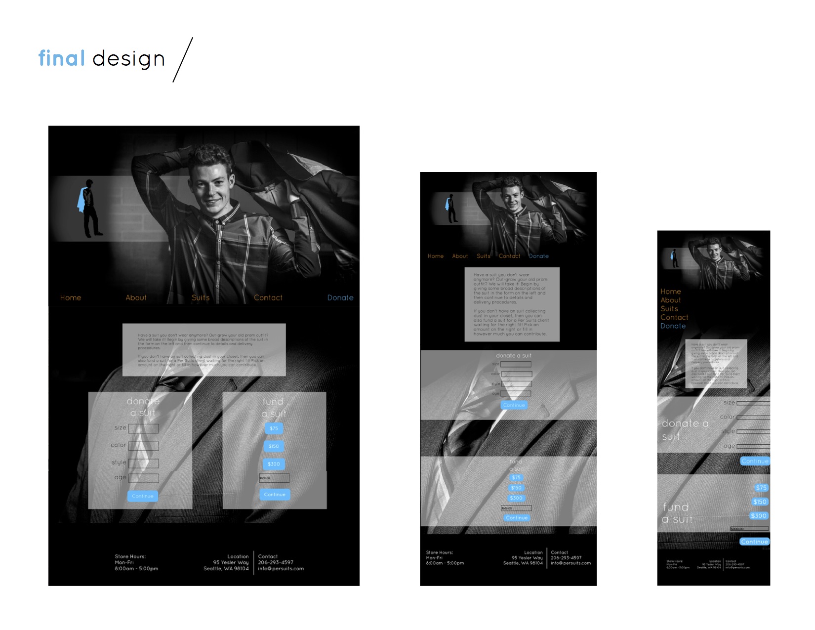 Donate page final design + viewports