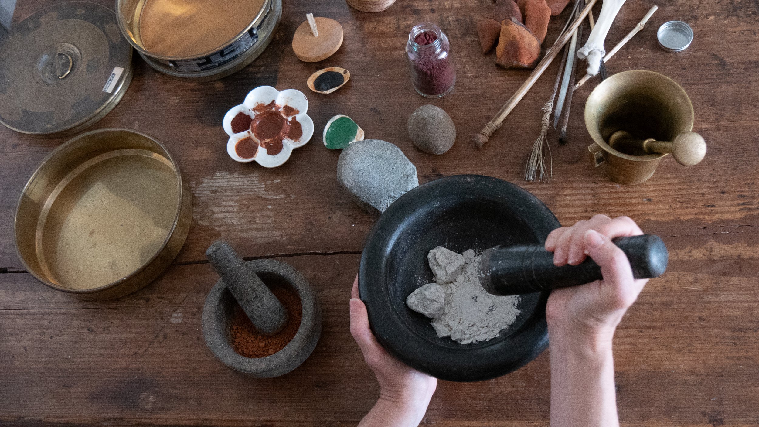 Grinding Stonehenge chalk.jpg