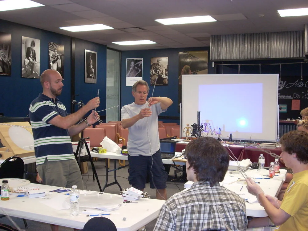 Edinboro Animation faculty lead a stop-action workshop at Infinity Media and Performance Center in Jamestown, NY
