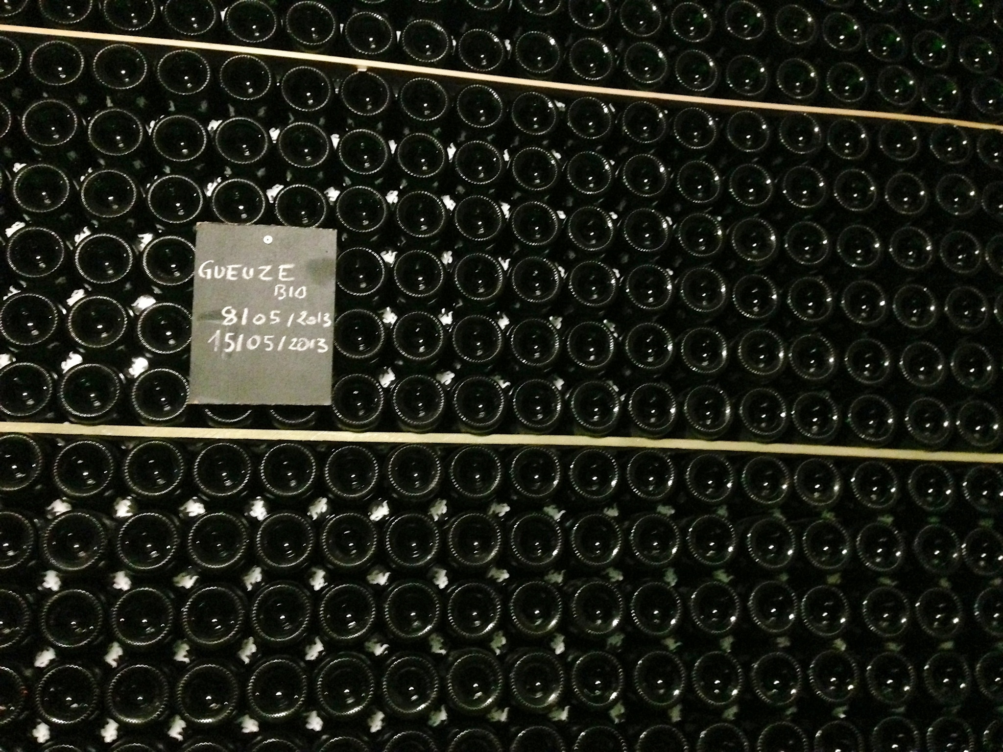 Bottles of Gueuze at Cantillon in Brussels. 