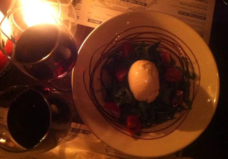 My last glass of wine at dinner with my boyfriend at D.O.C. in October. Y-U-M