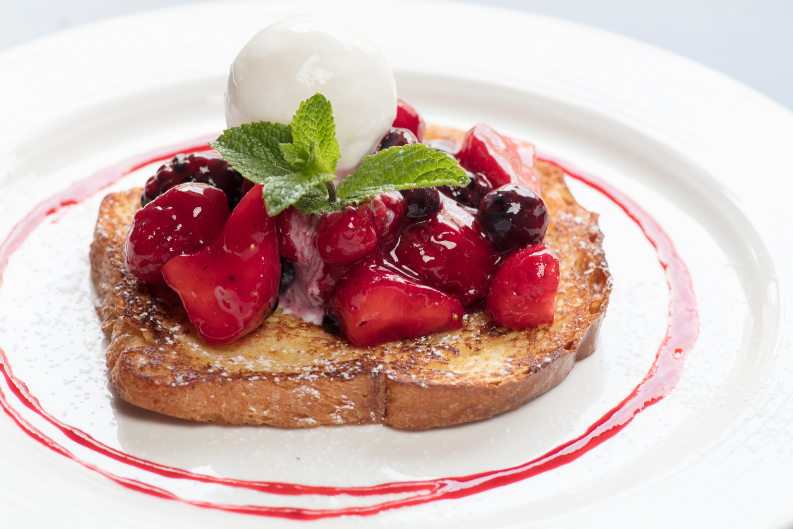 Pain Perdu, Macerated Strawberries &amp; Home Made Vanilla Ice Cream