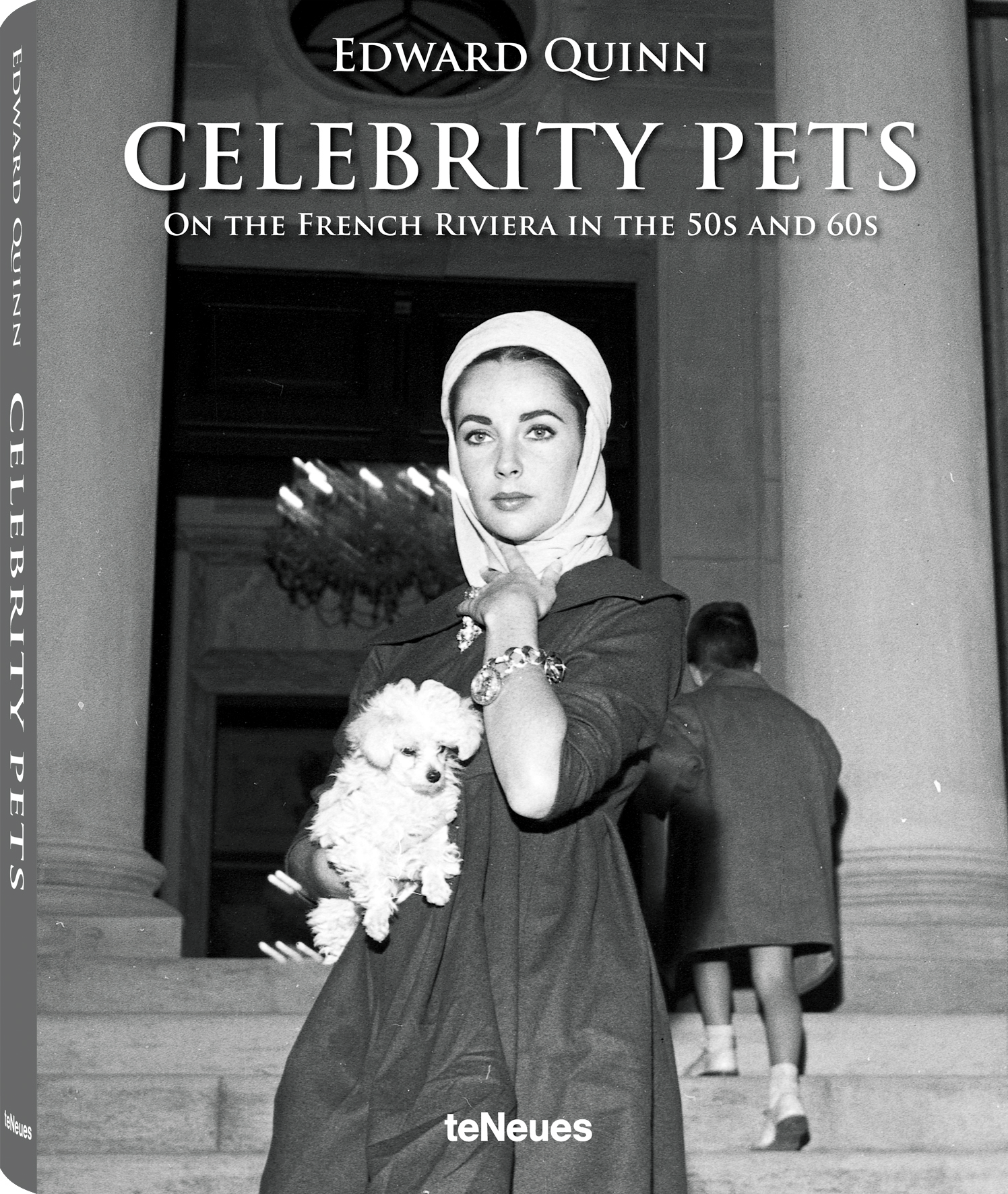 © Celebrity Pets - On the French Riviera in the 50s and 60s by Edward Quinn, to be published by teNeues in September 2014, www.teneues.com. Elizabeth Taylor stands with one of her two Miniature Poodles in front of Villa Fiorentina. Saint-Jean-Cap-Ferrat 1957, Photo © 2014 edwardquinn.com. All rights reserved.
