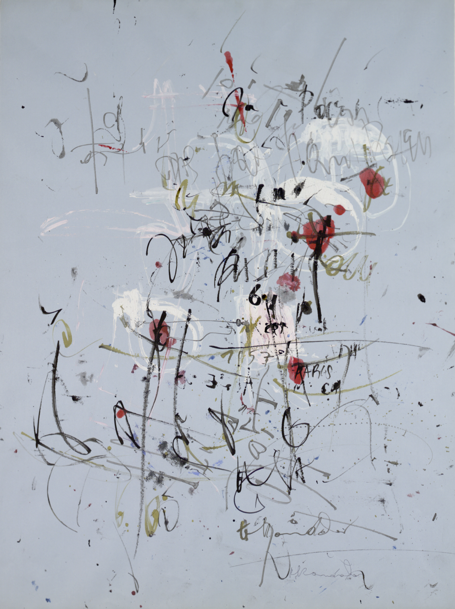 HANS STAUDACHER PARIS, 1957 Gouache, Deckweiß, Tusche, auf hellblauem Papier Albertina, Wien