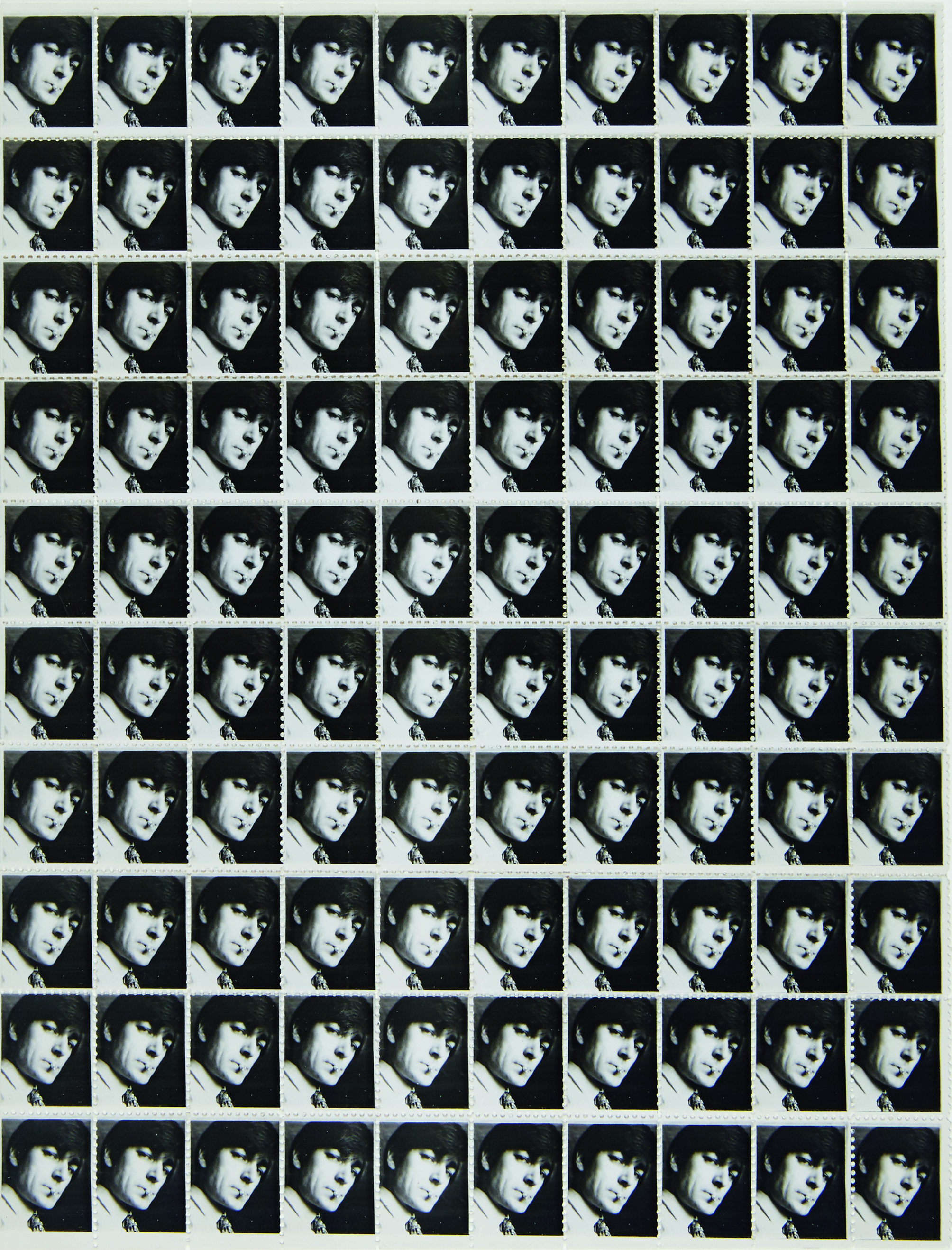 Selbstportrait als Briefmarke © Nachlass Alfons Schilling 