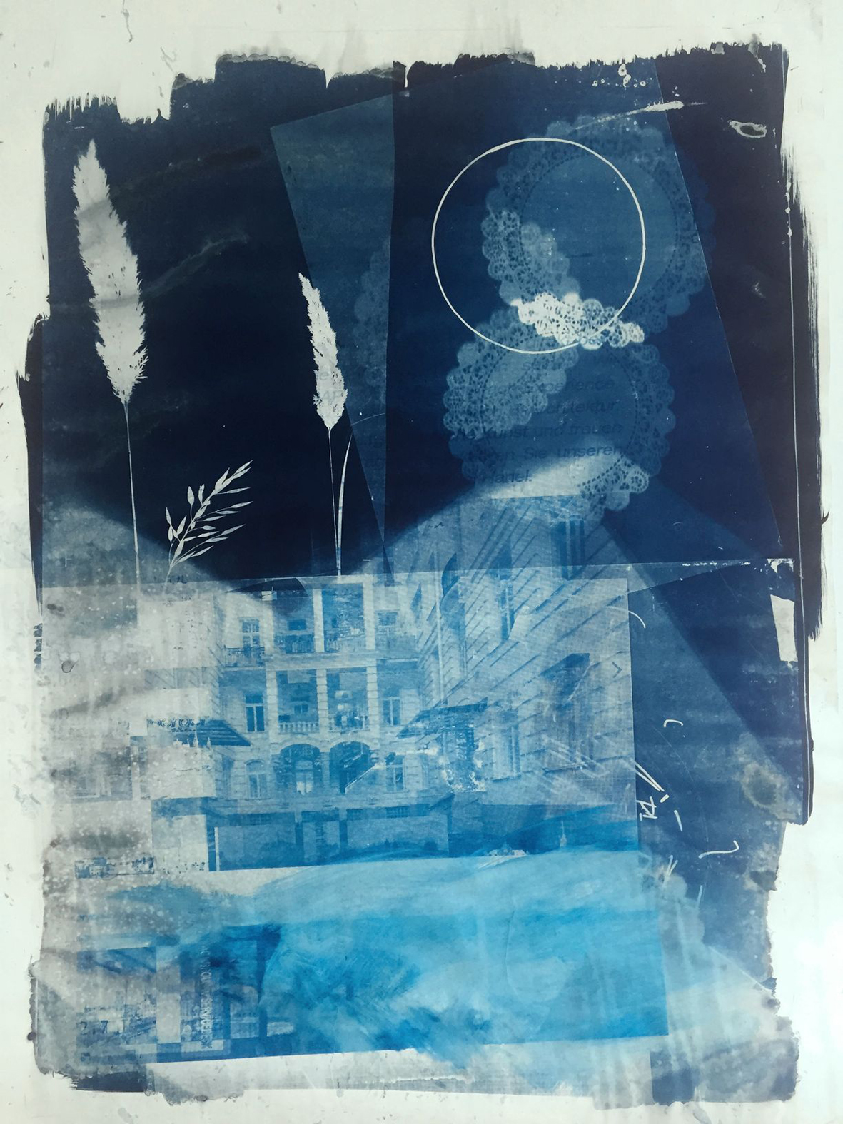 Michael Wegerer "Along the Way to Utopia" , 2018 Cyanotypie, Siebdruck, 100x150cm (c) Michael Wegerer