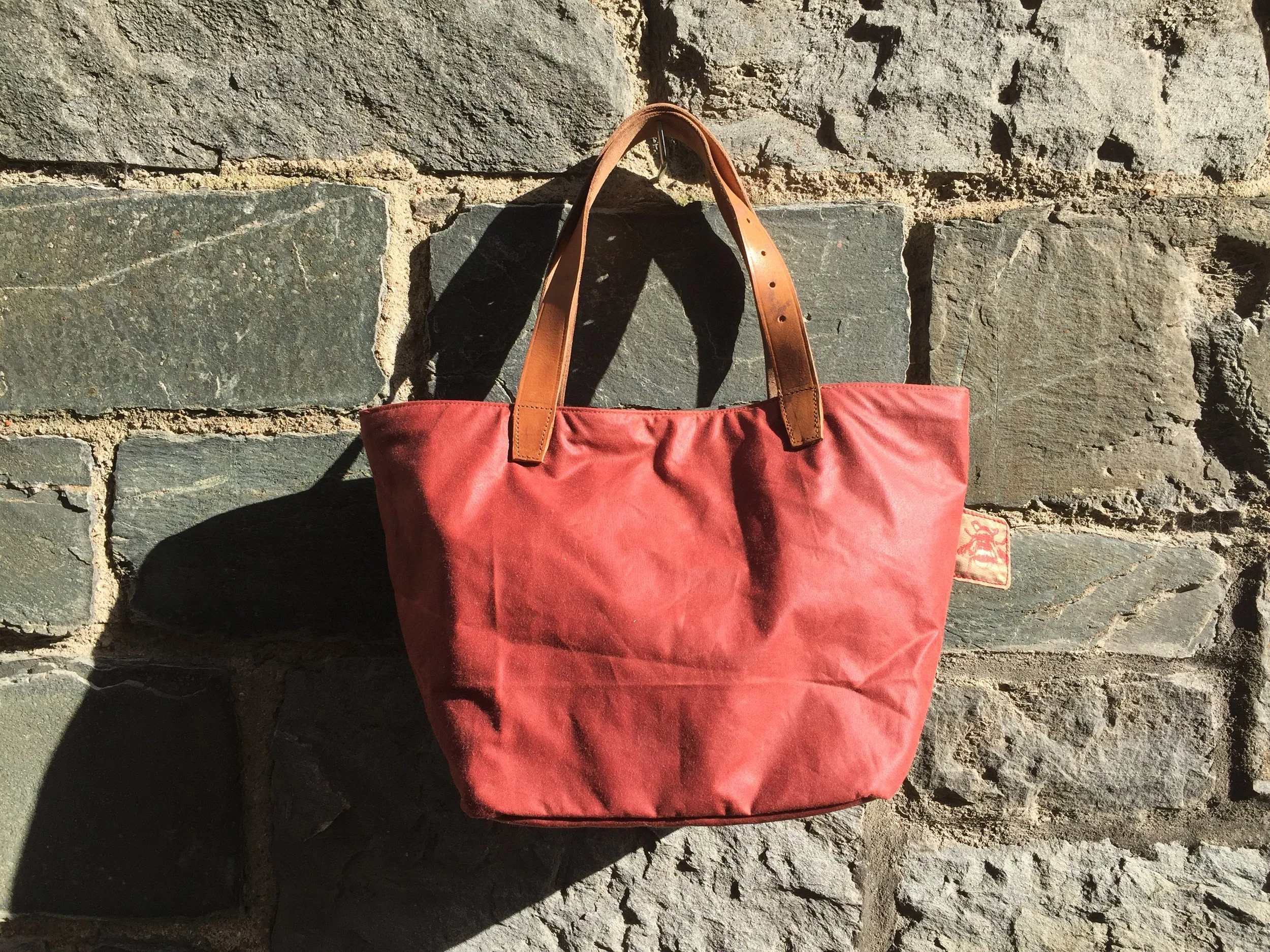 Waxed cotton slouch bag