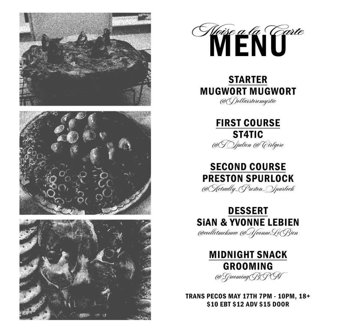 Noise a la Carte with MugwortMugw0rt, st4tic, Preston Spurlock, s¡an