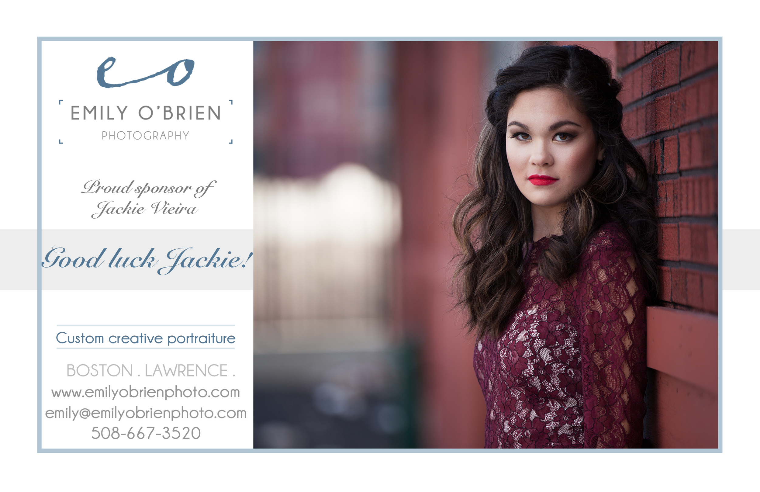 Jackie's program ad for the Miss Teen pageant