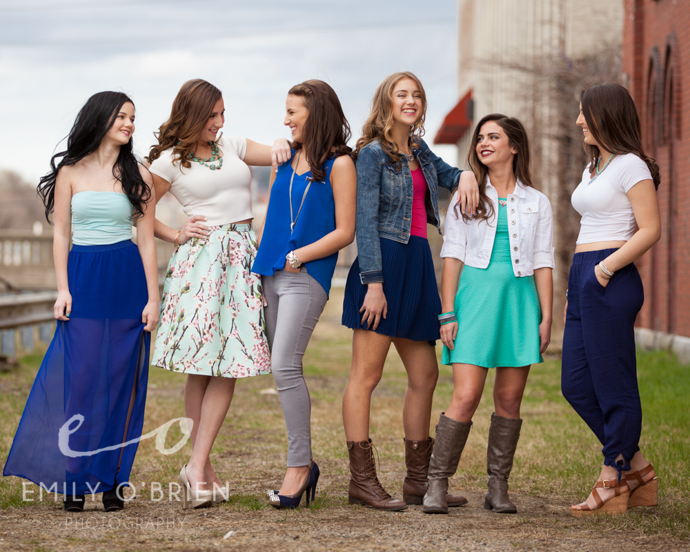 Hannah of Andover High, Marissa of North Andover High, Kaila of Beverly High, Emily B of Lynn Classical, and Emily M and Francesca from Central Catholic in Lawrence