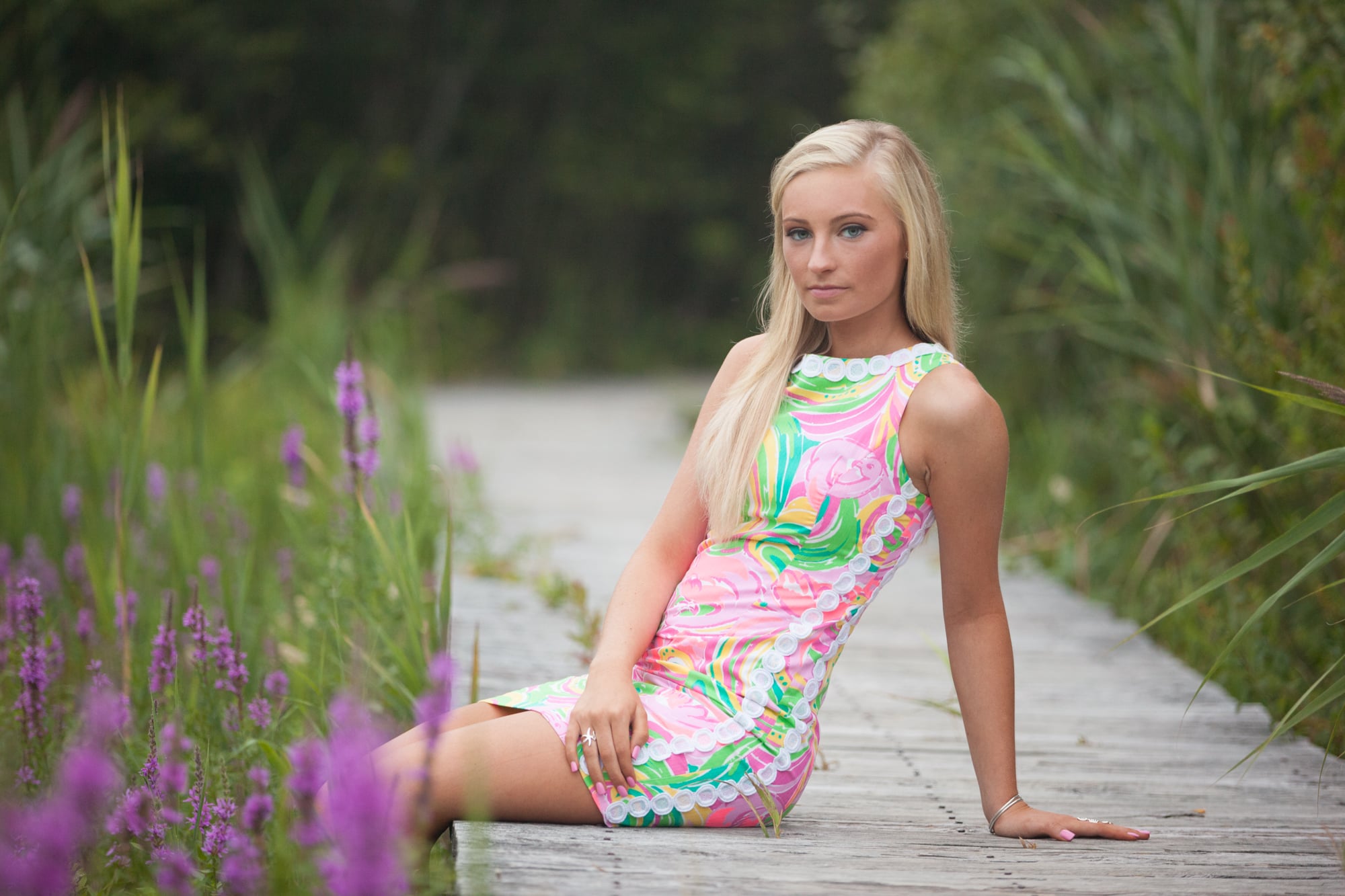 newburyport-boardwalk-marshes-purple-flowers-fog-lilly-pulitzer-dress