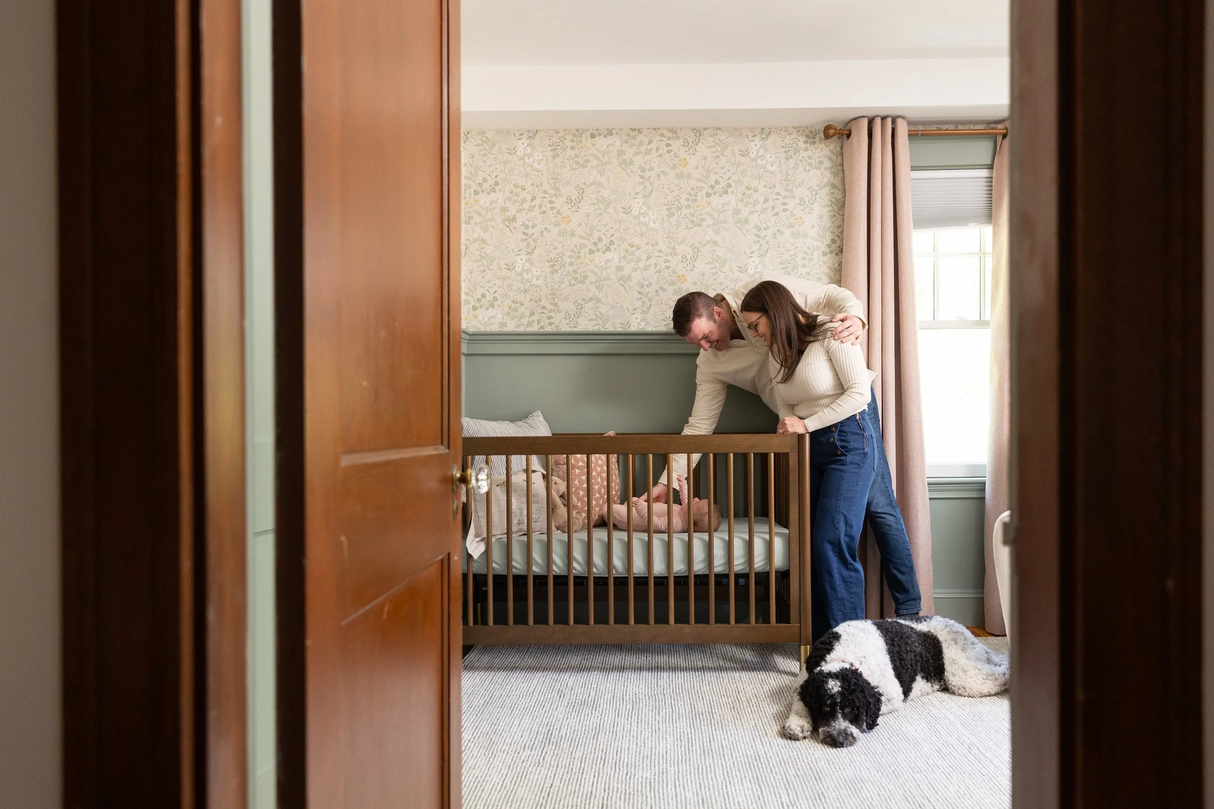 boston-photographer-for-newborn-babies-sleeping-with-dog