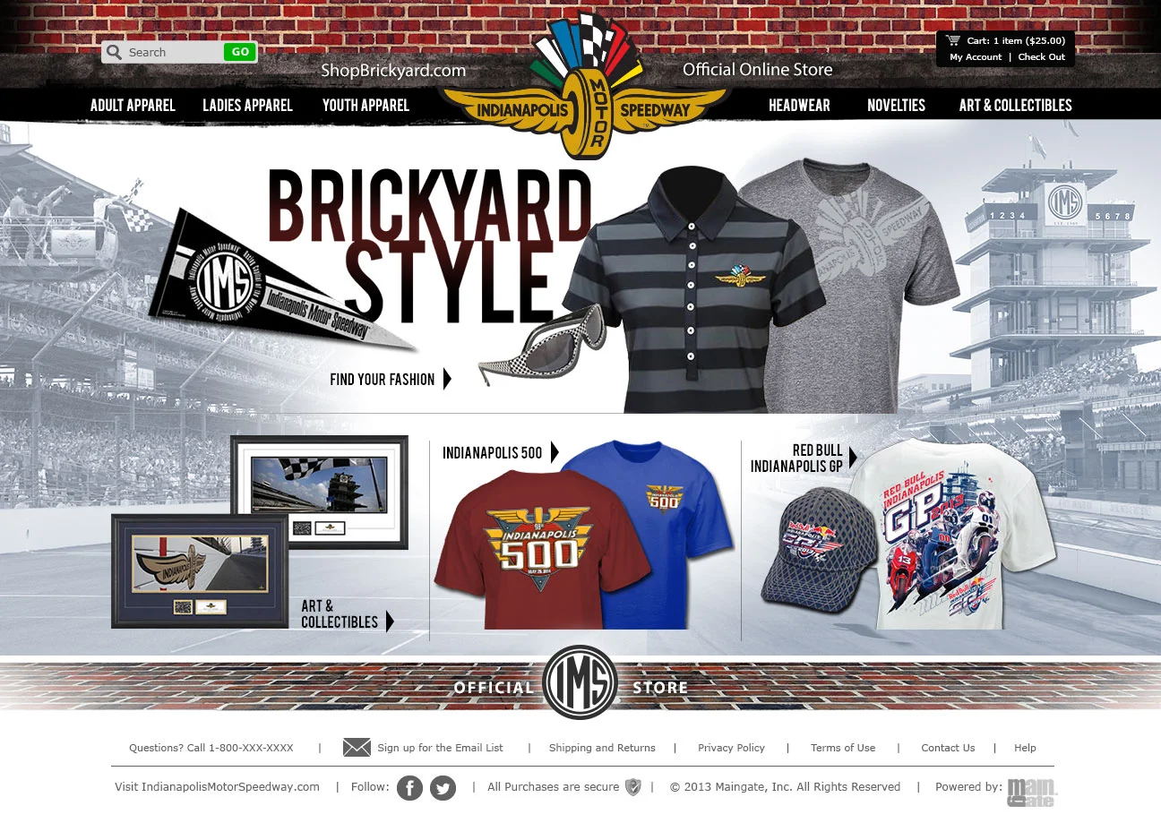 Webstore concept for Indianapolis Motor Speedway